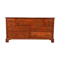 Henkel Harris Georgian Solid Cherry Wood Ten-Drawer Dresser, 1960s