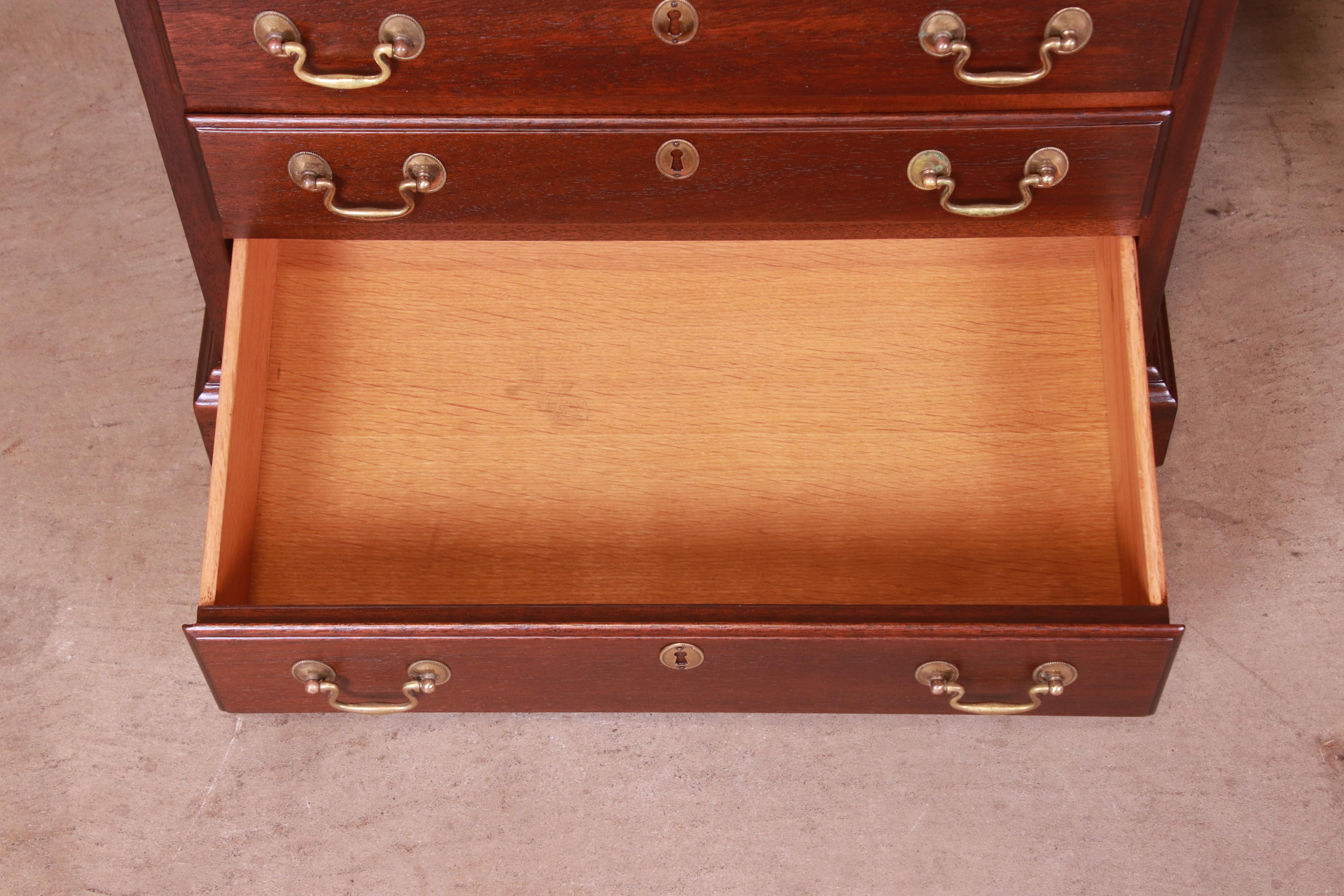 Henkel Harris Georgian Solid Mahogany Bedside Chests, Newly Refinished 5