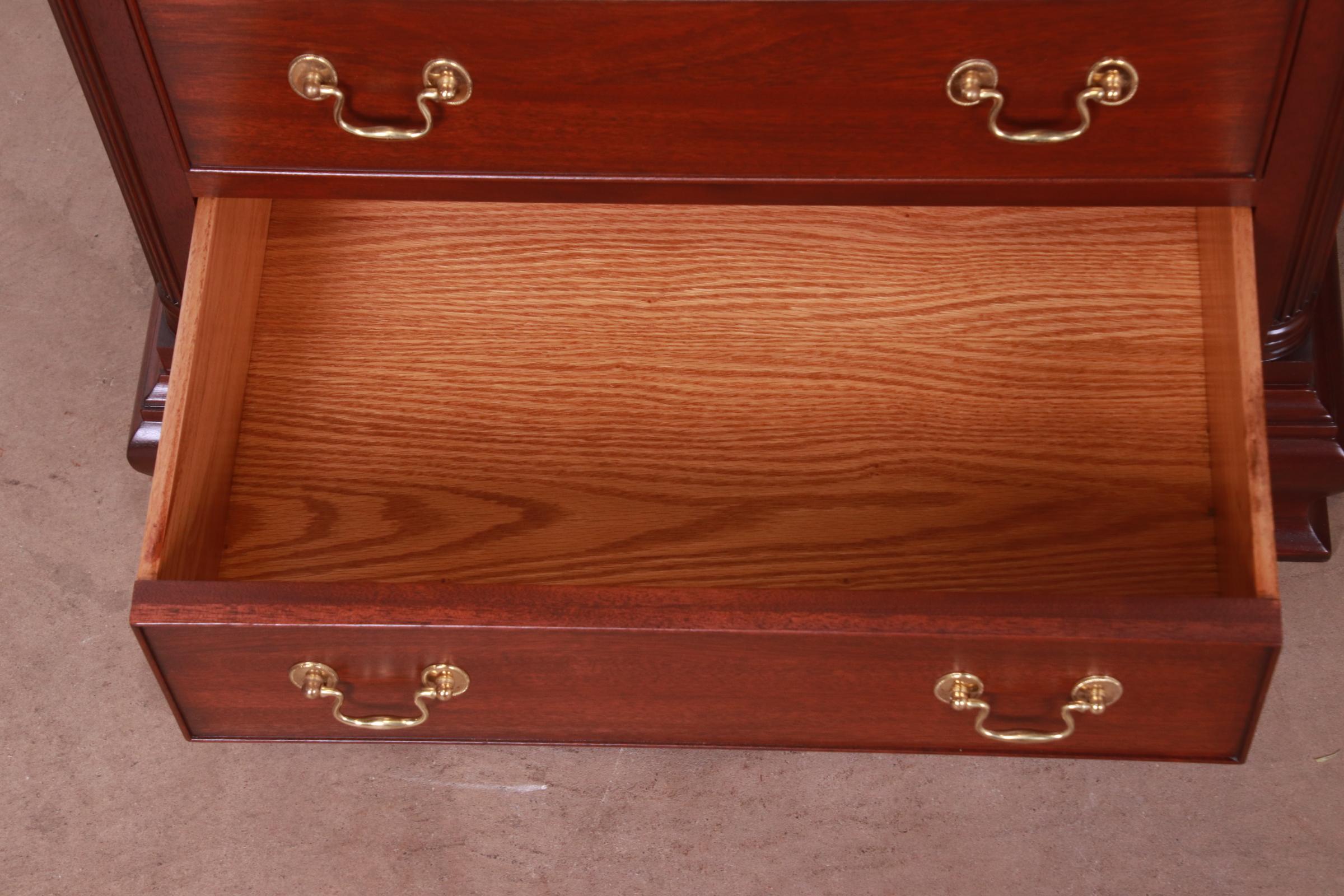Henkel Harris Georgian Solid Mahogany Bedside Chests, Newly Refinished 6