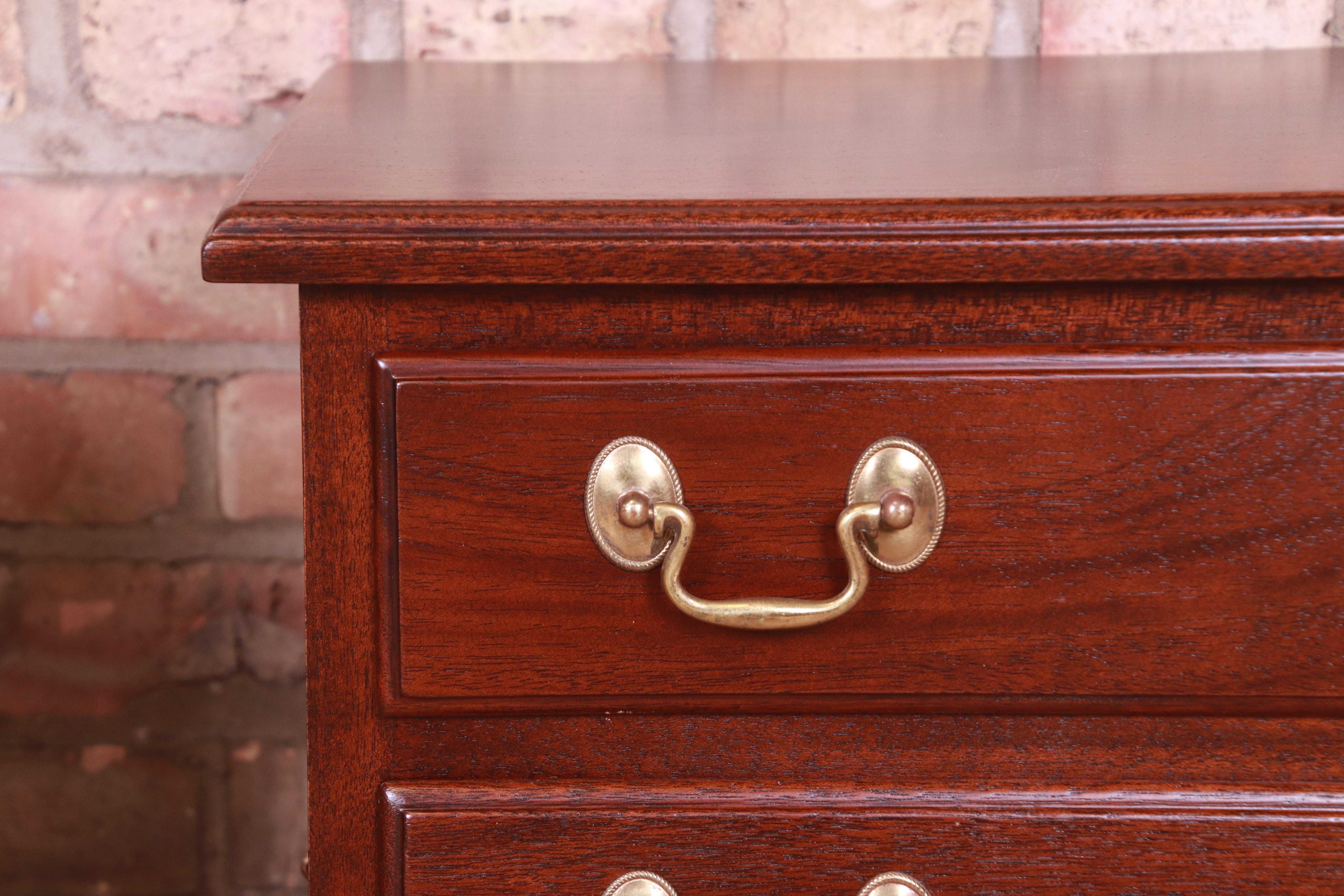 Henkel Harris Georgian Solid Mahogany Bedside Chests, Newly Refinished 7