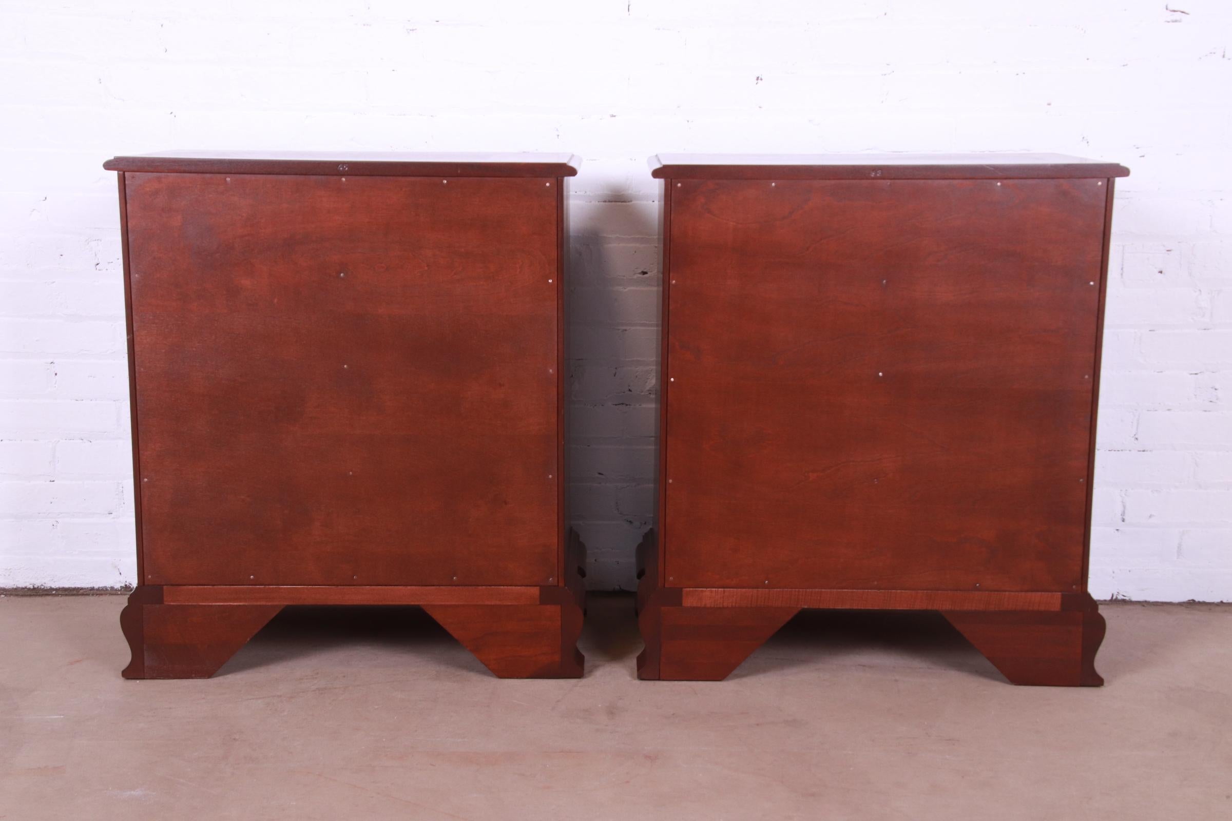 Henkel Harris Georgian Solid Mahogany Bedside Chests, Newly Refinished 13