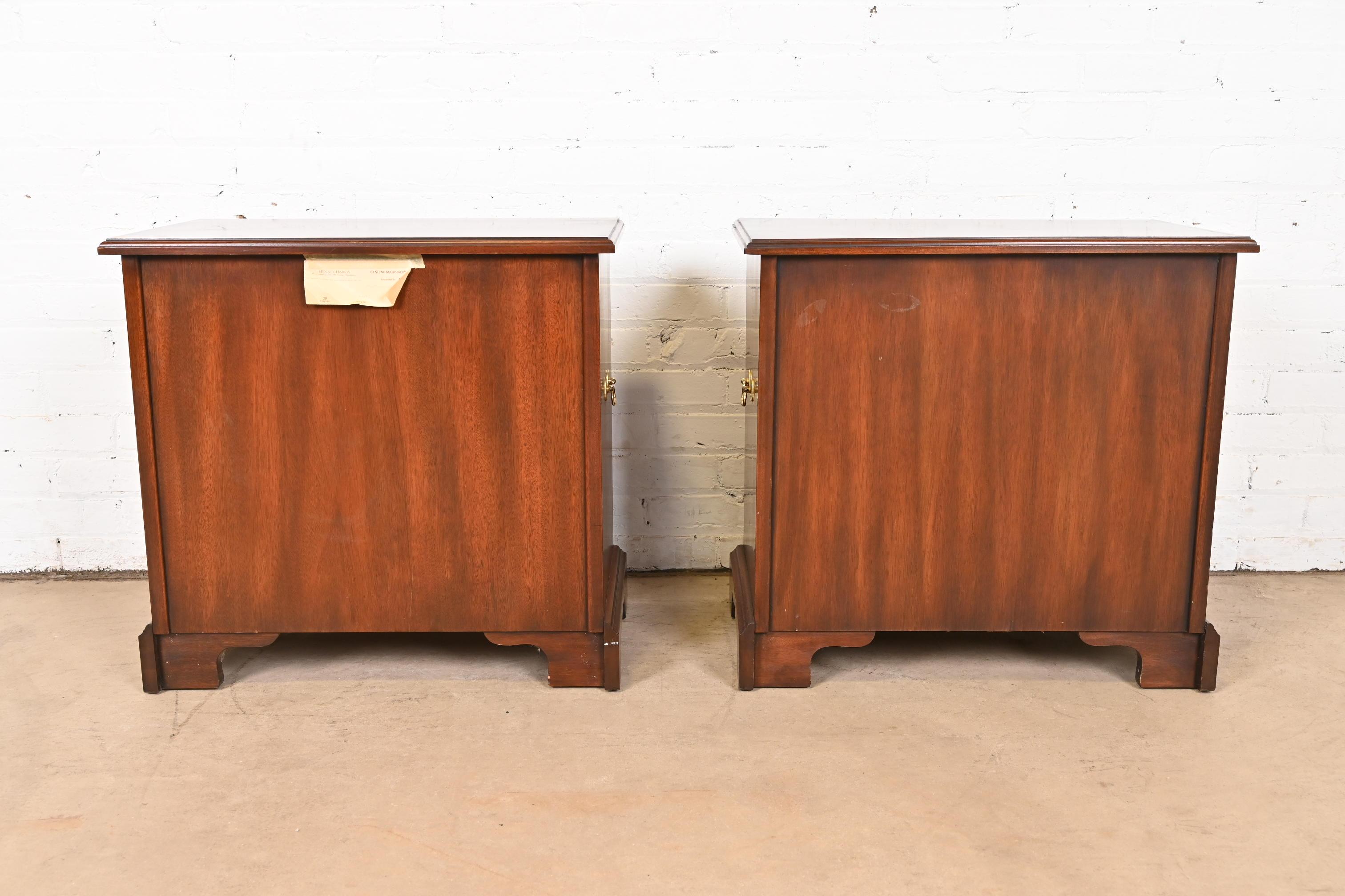 Henkel Harris Georgian Solid Mahogany Bedside Chests, Pair 8
