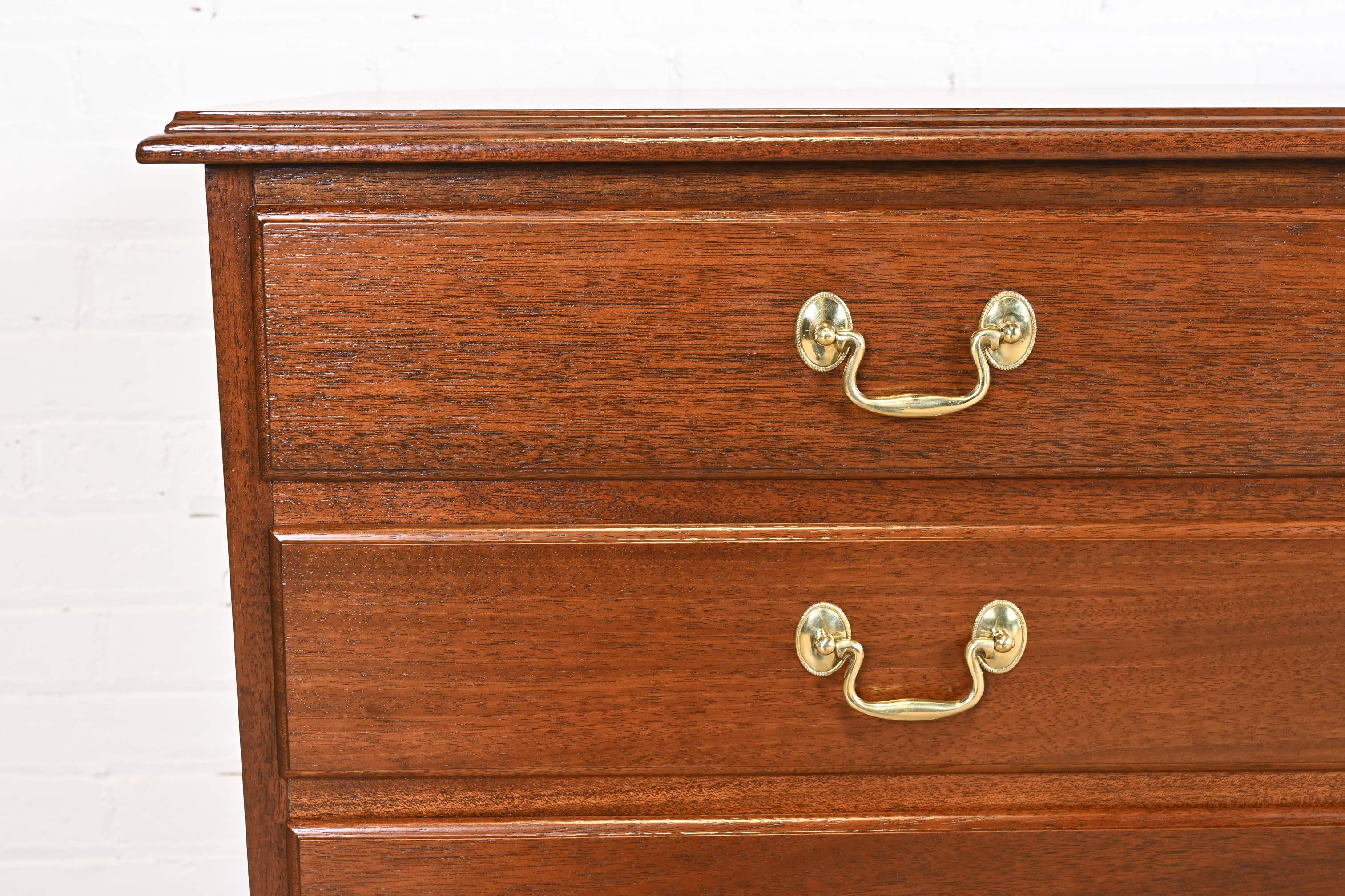 Henkel Harris Georgian Solid Mahogany Dresser or Credenza, Newly Refinished For Sale 3