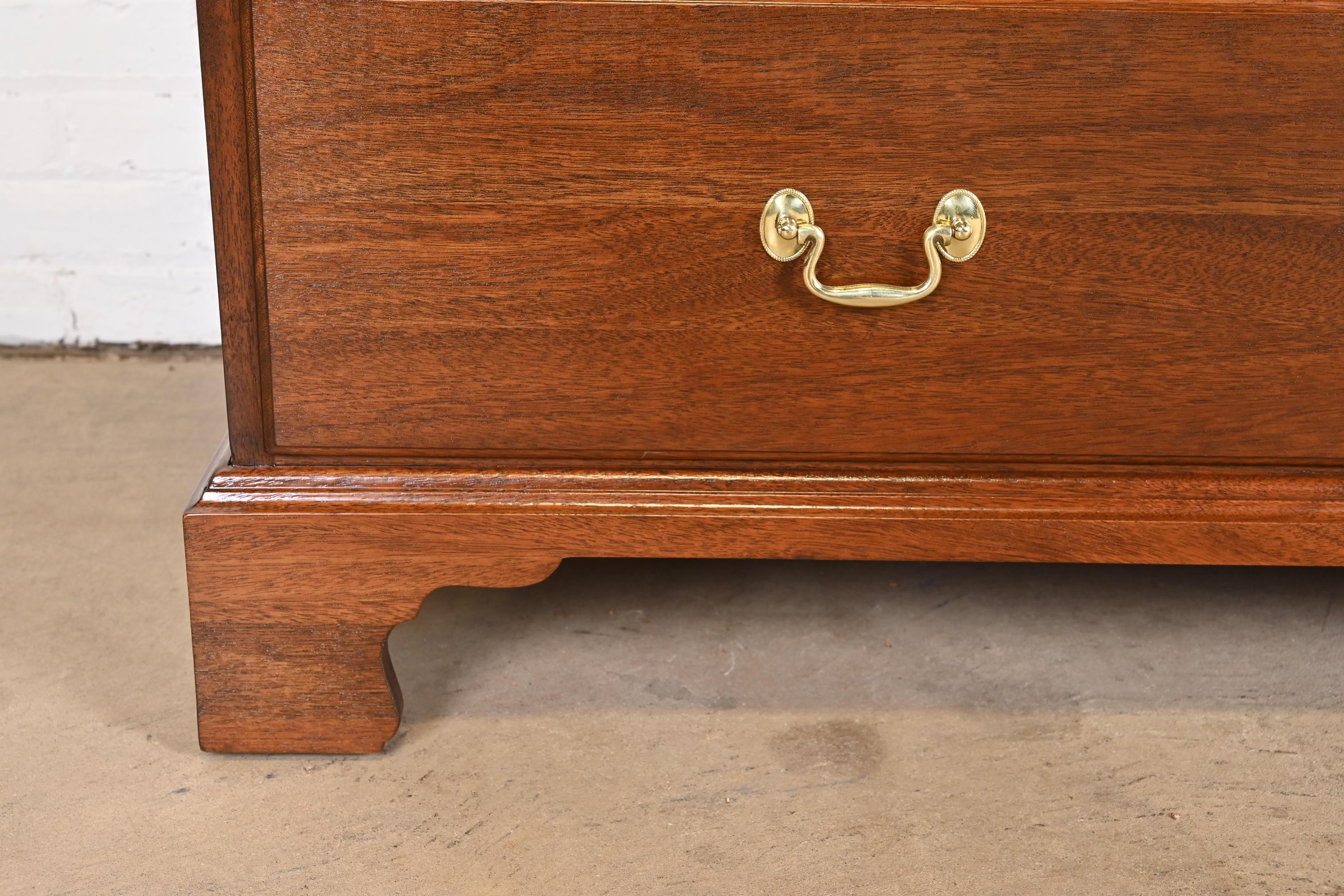 Henkel Harris Georgian Solid Mahogany Dresser or Credenza, Newly Refinished For Sale 4
