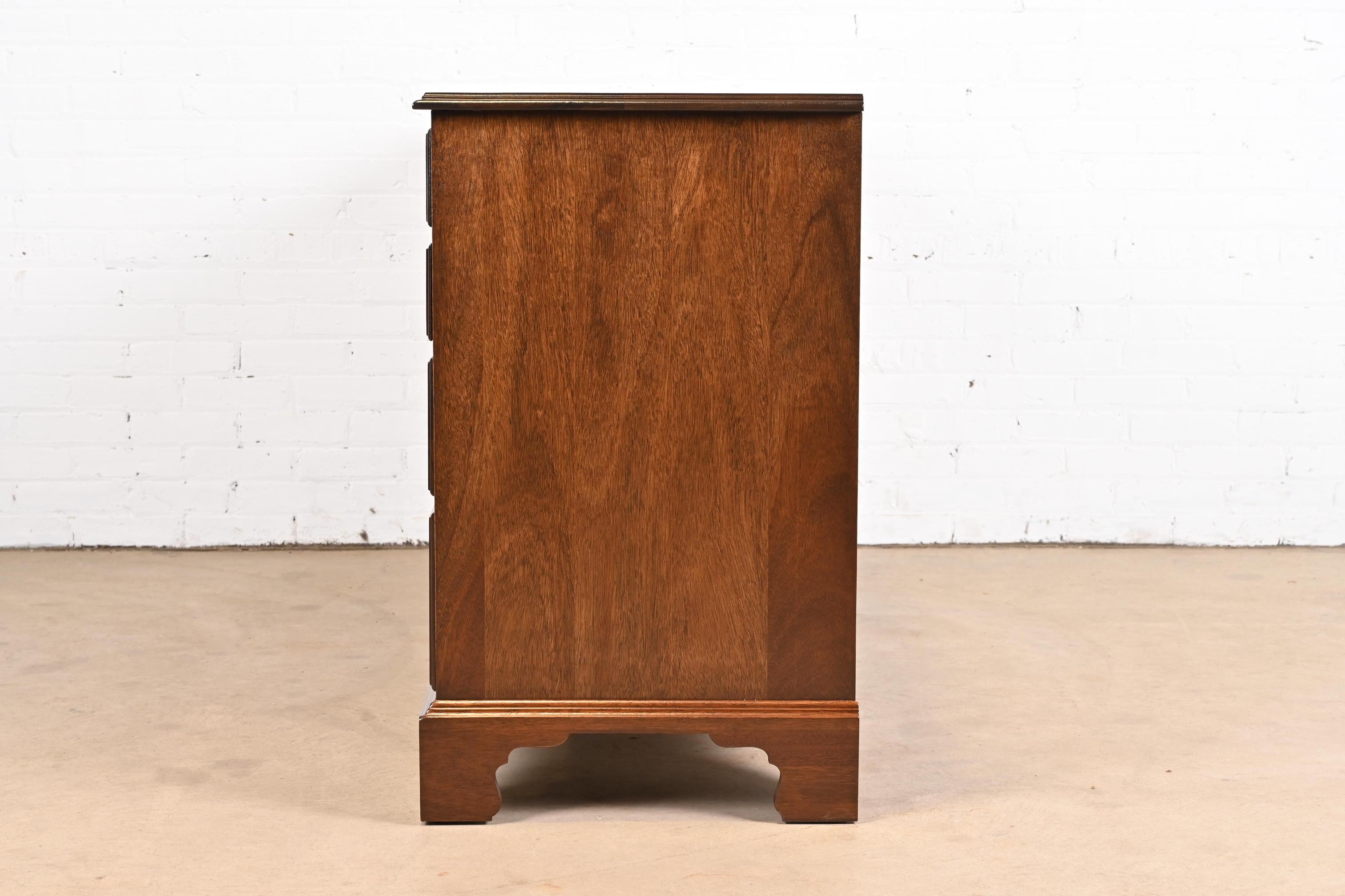 Henkel Harris Georgian Solid Mahogany Dresser or Credenza, Newly Refinished For Sale 6
