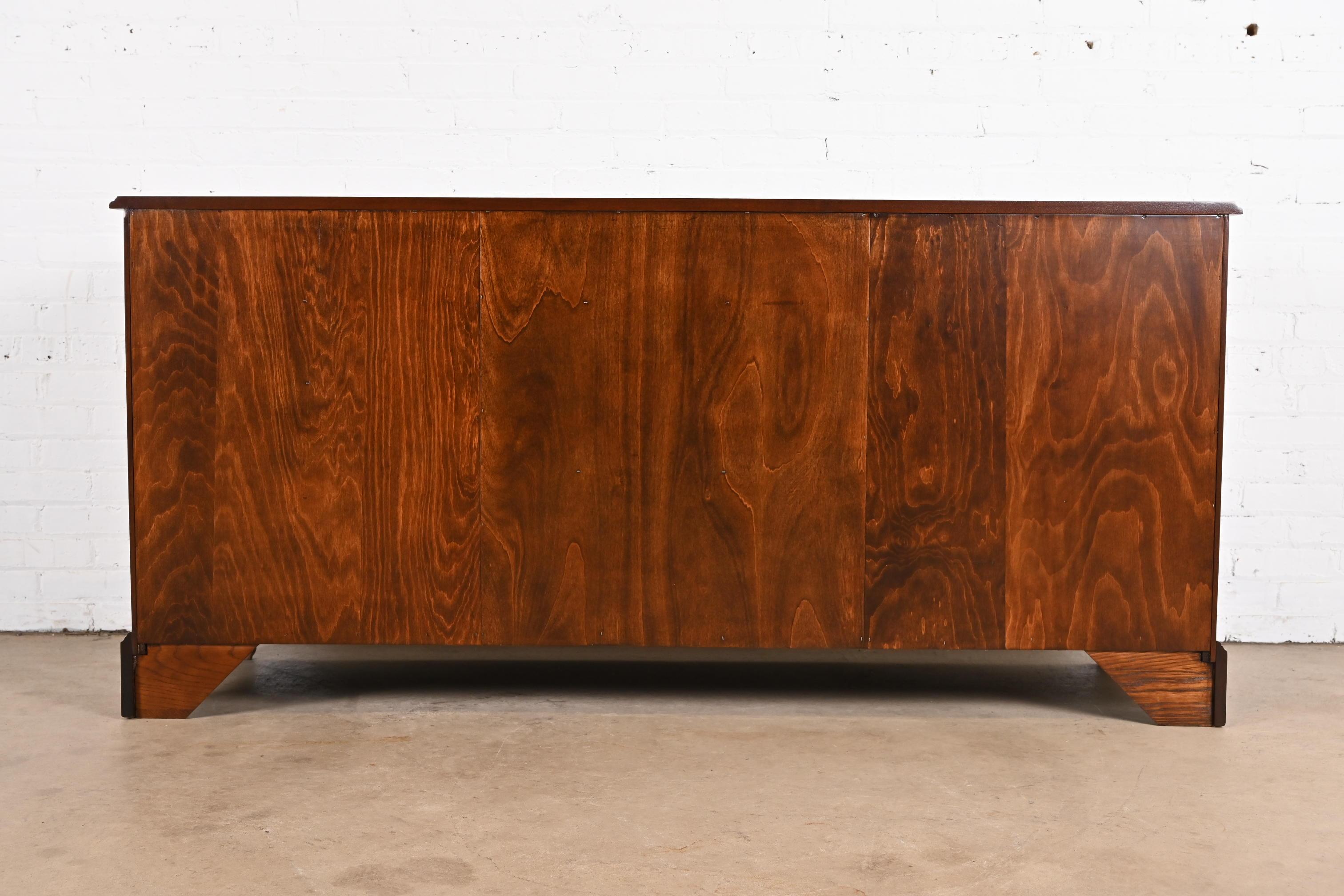 Henkel Harris Georgian Solid Mahogany Dresser or Credenza, Newly Refinished For Sale 9