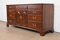 Henkel Harris Georgian Solid Mahogany Dresser or Credenza, Newly Refinished