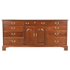 Henkel Harris Georgian Solid Mahogany Dresser or Credenza, Newly Refinished