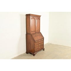 Henkel Harris Georgian Solid Mahogany Drop Front Secretary Desk, 1969