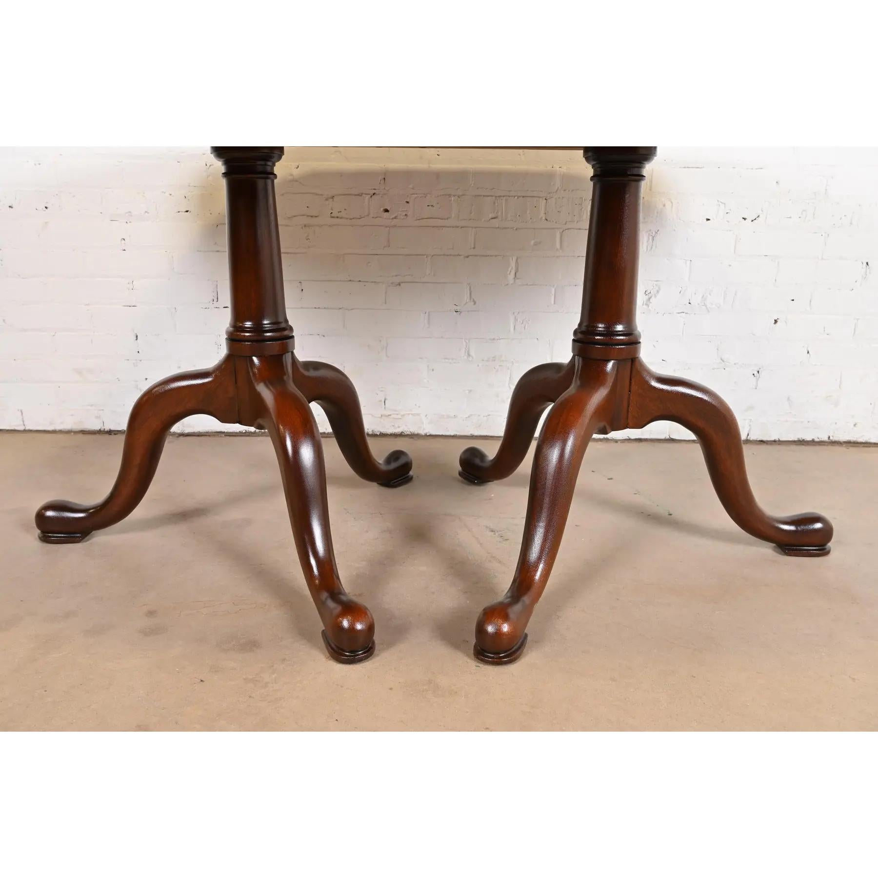 Henkel Harris Georgian Solid Cherry Extension Dining Table, Newly Refinished For Sale 5