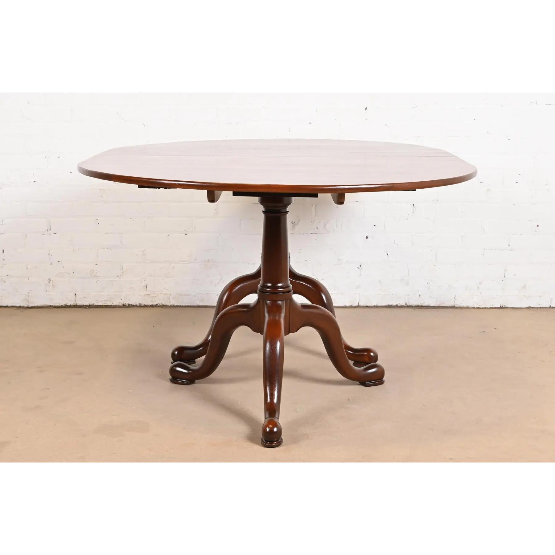 Henkel Harris Georgian Solid Cherry Extension Dining Table, Newly Refinished For Sale 6