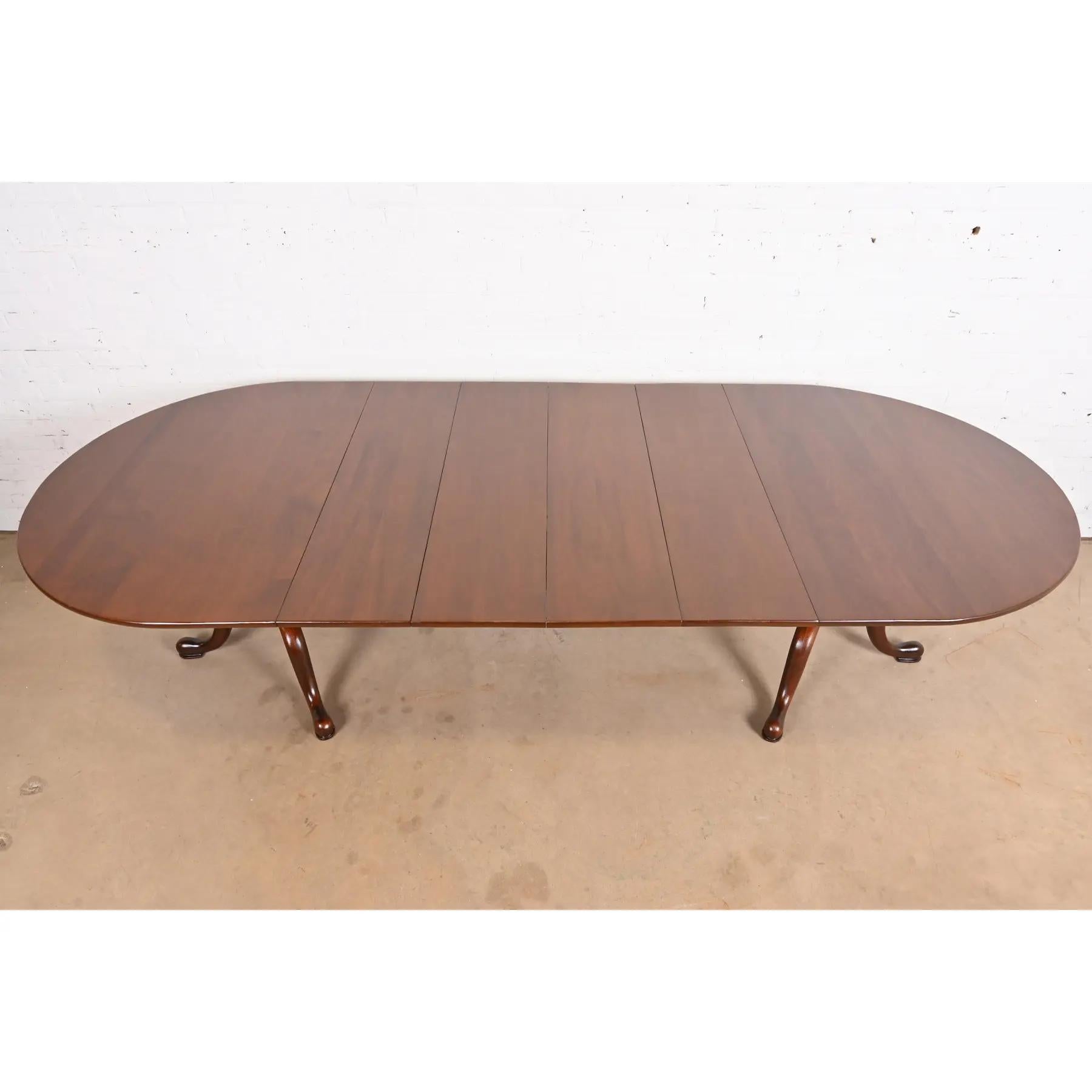 Henkel Harris Georgian Solid Cherry Extension Dining Table, Newly Refinished For Sale 1