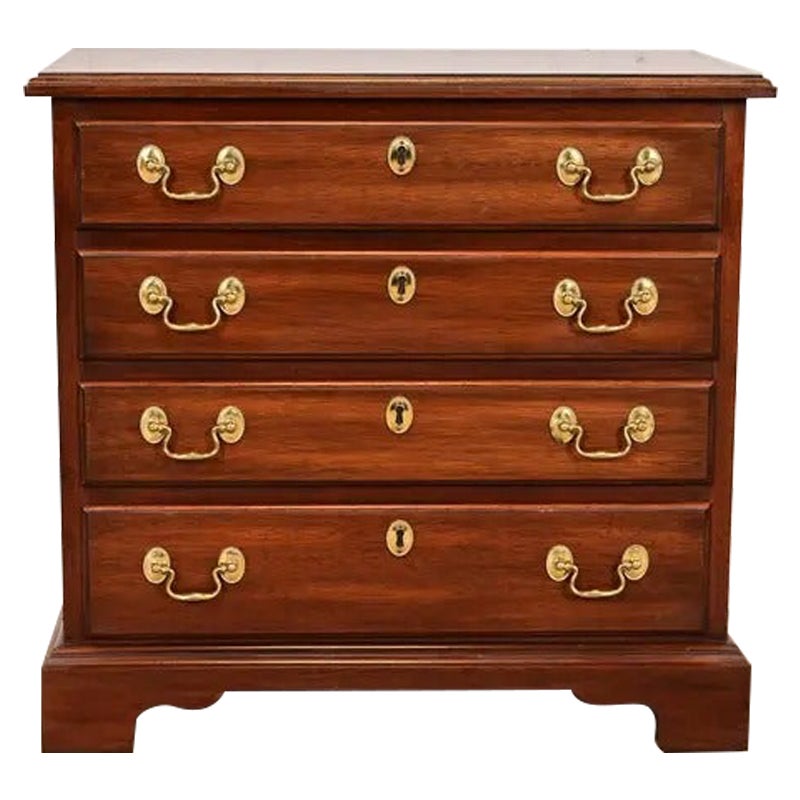 Henkel Harris Georgian Solid Mahogany Nightstand or Bachelor Chest