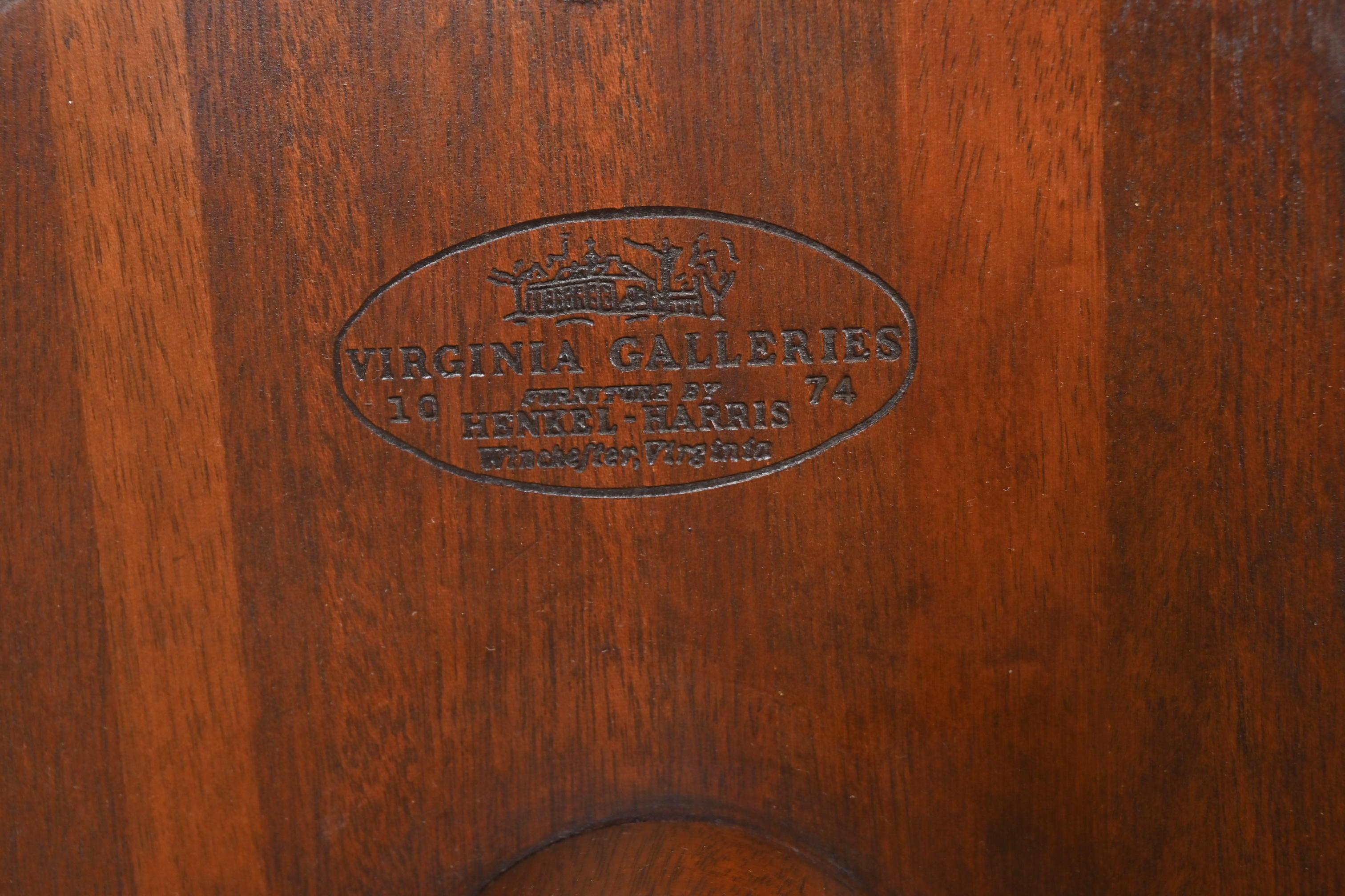 Henkel Harris Georgian Solid Mahogany Pedestal Tea Table For Sale 6