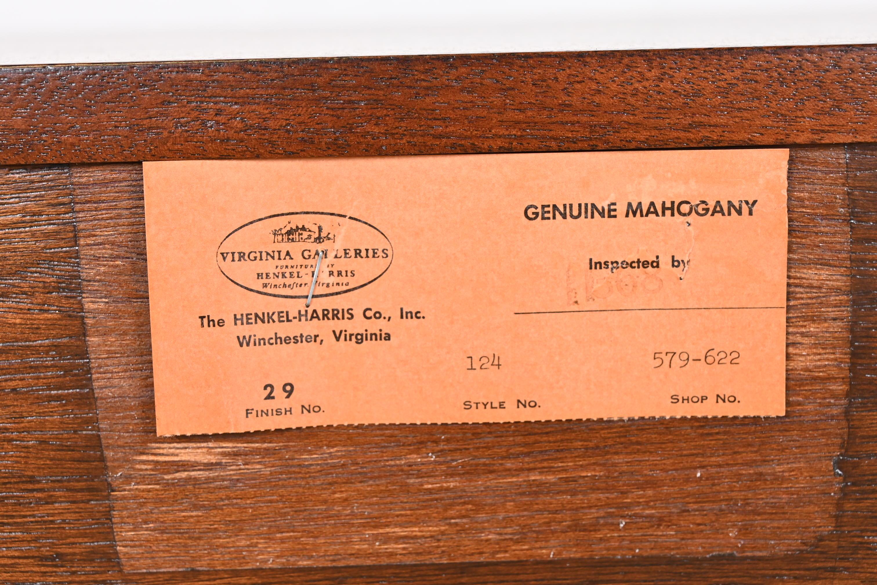 Henkel Harris Georgian Solid Mahogany Ten-Drawer Dresser, Newly Refinished 14