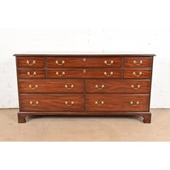 Henkel Harris Georgian Solid Mahogany Ten-Drawer Dresser or Credenza