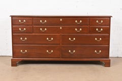 Henkel Harris Georgian Solid Mahogany Ten-Drawer Dresser or Credenza, Refinished