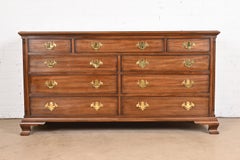 Henkel Harris Georgian Solid Walnut Nine-Drawer Dresser