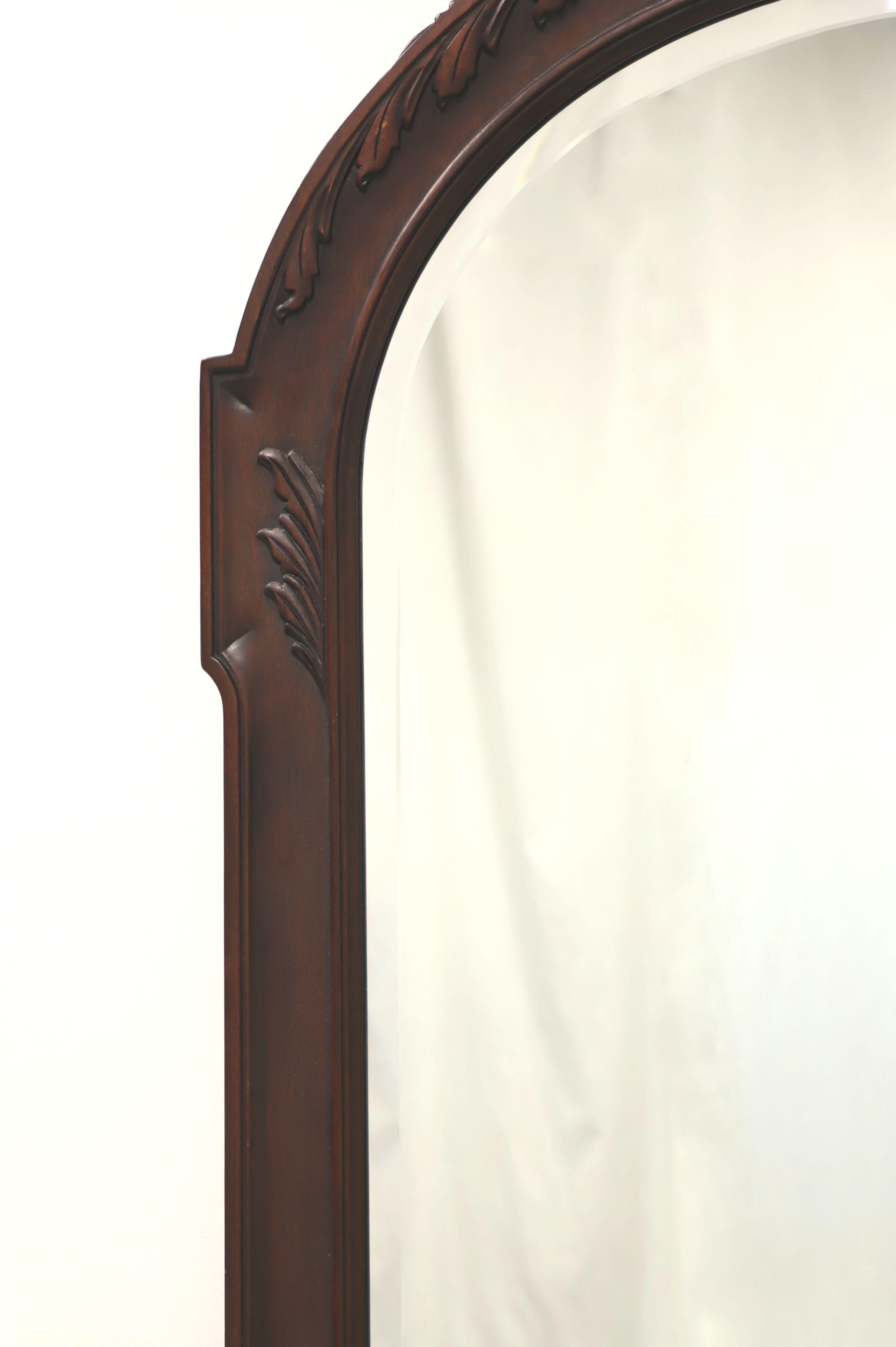 American HENKEL HARRIS H-30 29 Carved Mahogany Traditional Large Beveled Wall Mirror - A For Sale