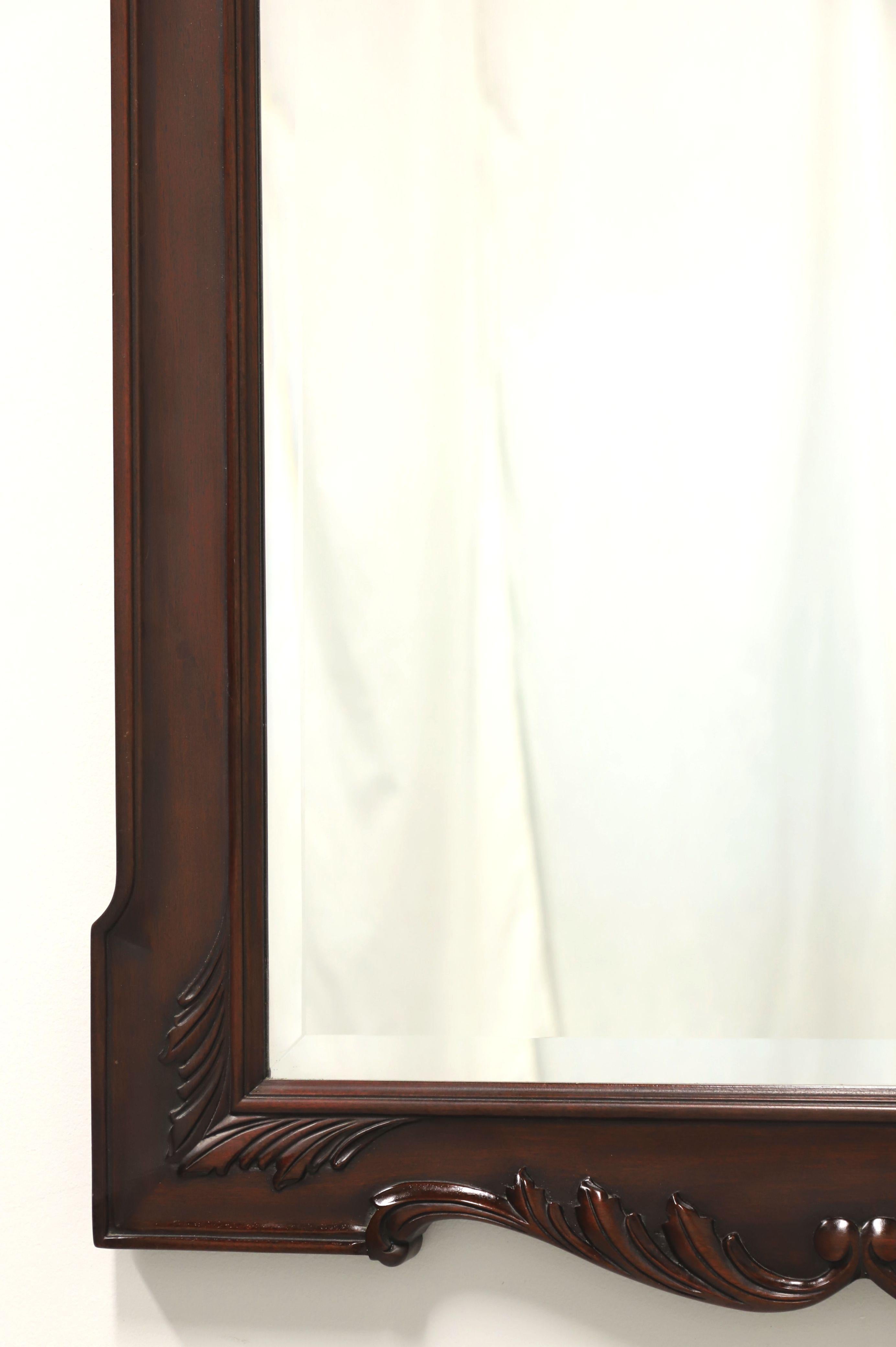 20th Century HENKEL HARRIS H-30 29 Carved Mahogany Traditional Large Beveled Wall Mirror - A For Sale