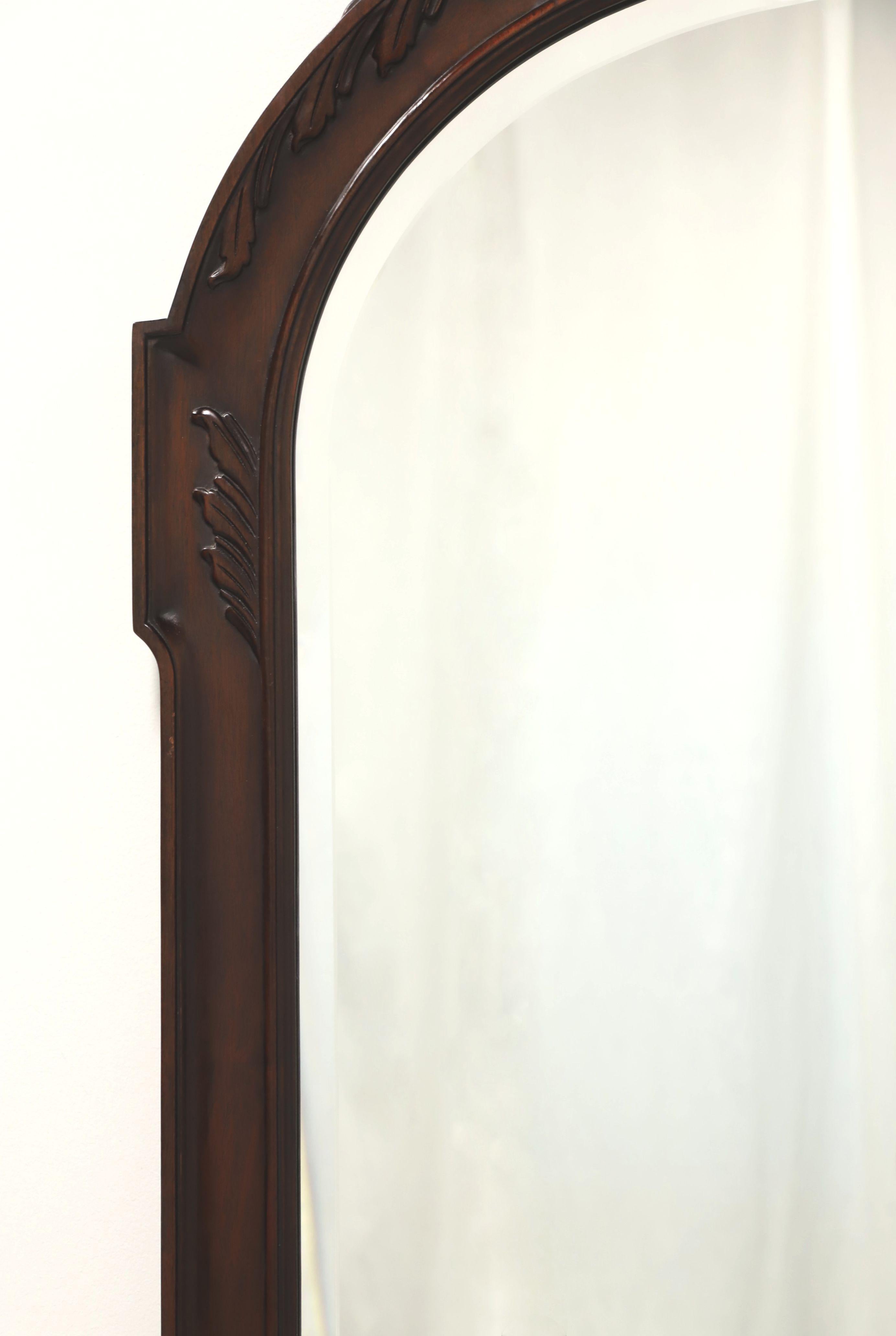 Georgian HENKEL HARRIS H-30 29 Carved Mahogany Traditional Large Beveled Wall Mirror - B For Sale