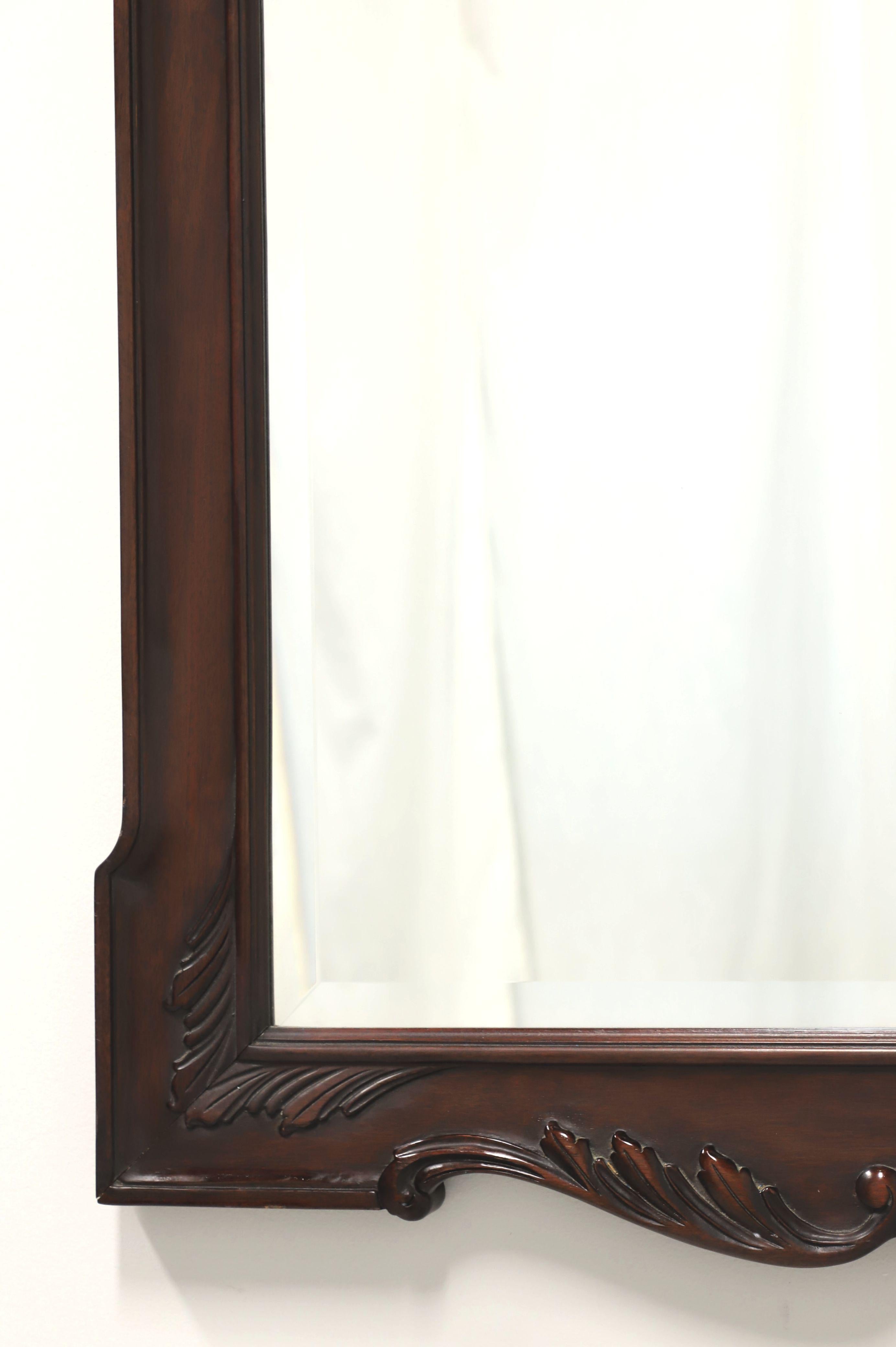 HENKEL HARRIS H-30 29 Carved Mahogany Traditional Large Beveled Wall Mirror - B In Good Condition For Sale In Charlotte, NC