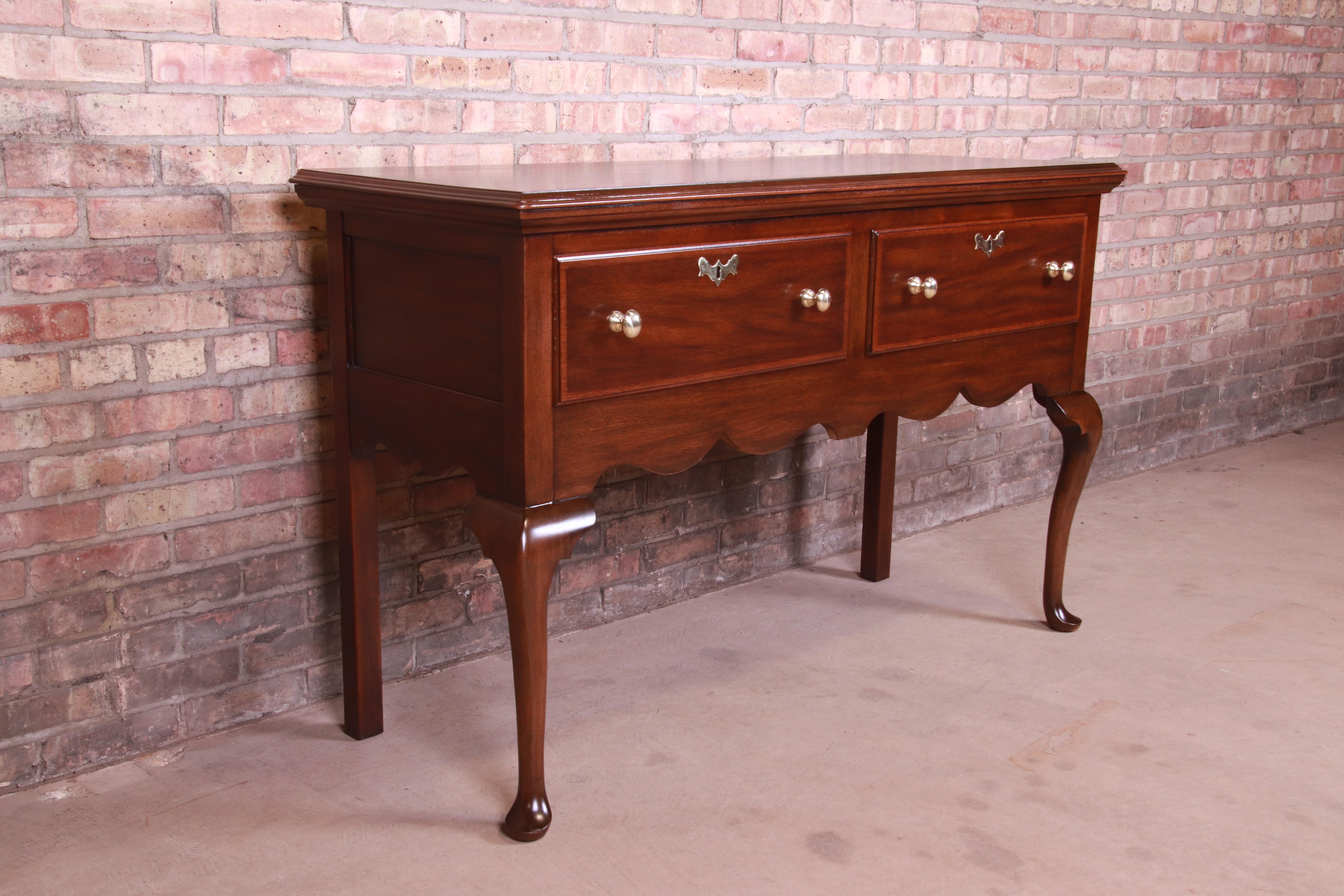 American Henkel Harris Mahogany Queen Anne Sideboard Buffet, Newly Refinished For Sale