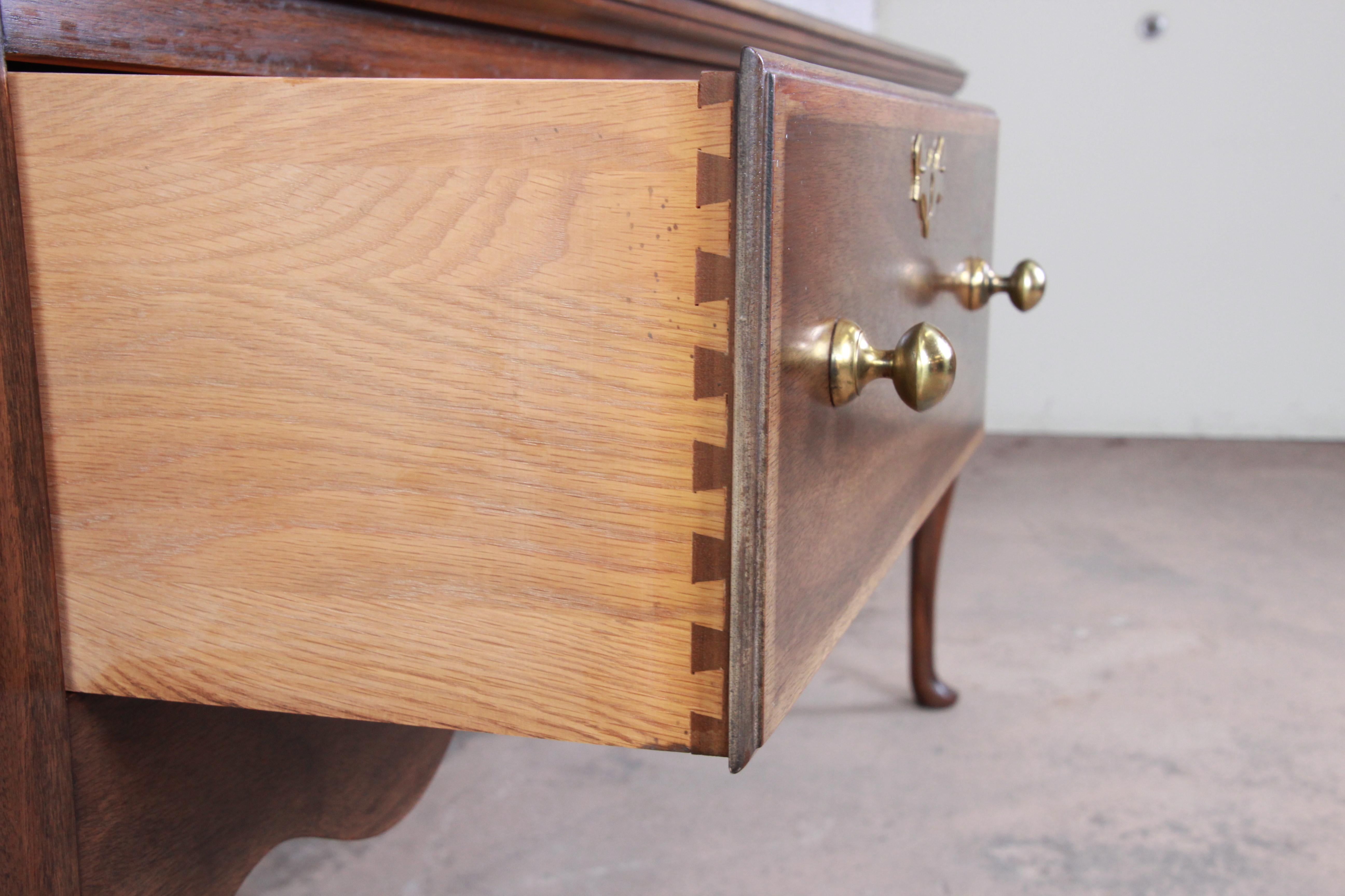 Brass Henkel Harris Mahogany Queen Anne Sideboard Credenza