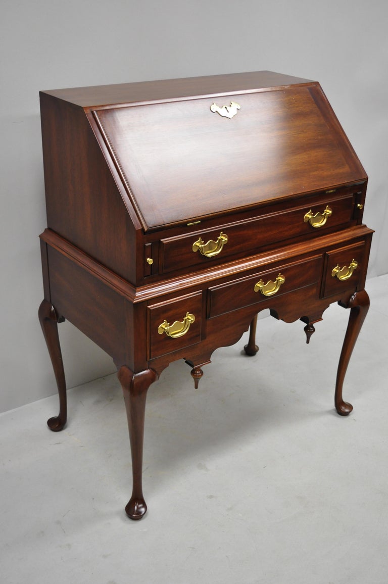 Henkel Harris Mahogany Queen Anne Style Slant Front Secretary Desk For