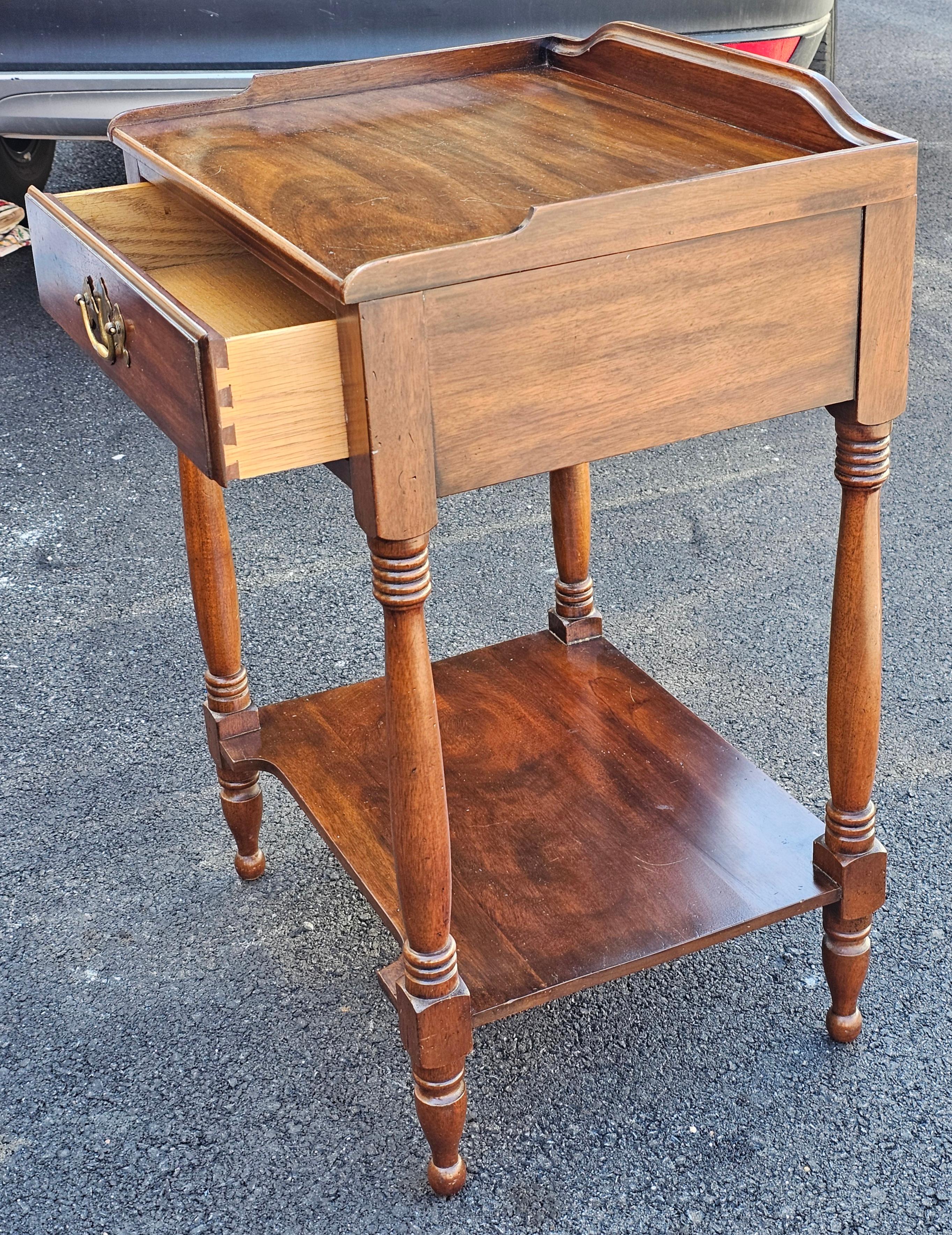 American Henkel-Harris Mid-Century Solid Genuine Mahogany Bedside Table or Washstand For Sale
