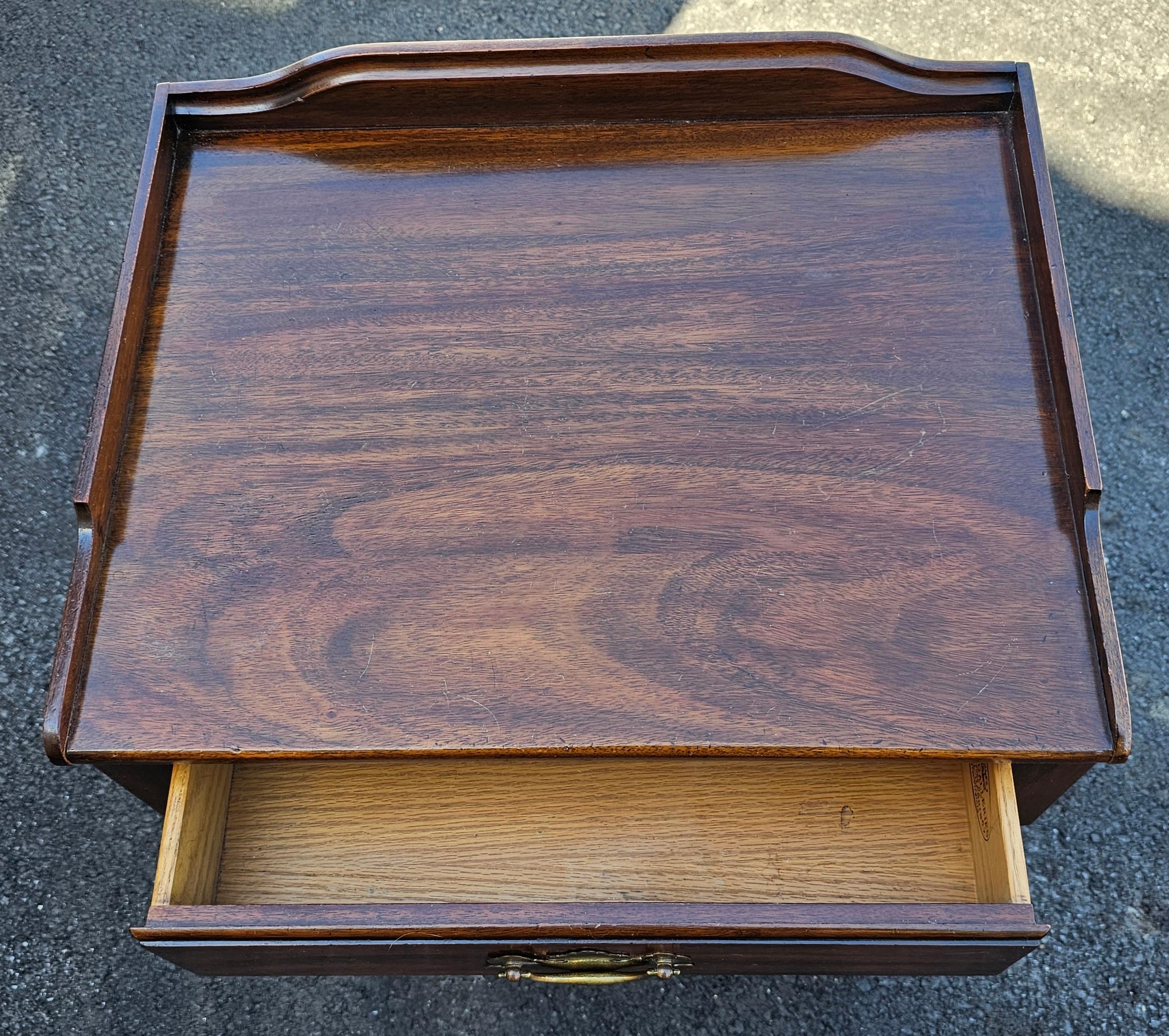 Woodwork Henkel-Harris Mid-Century Solid Genuine Mahogany Bedside Table or Washstand For Sale