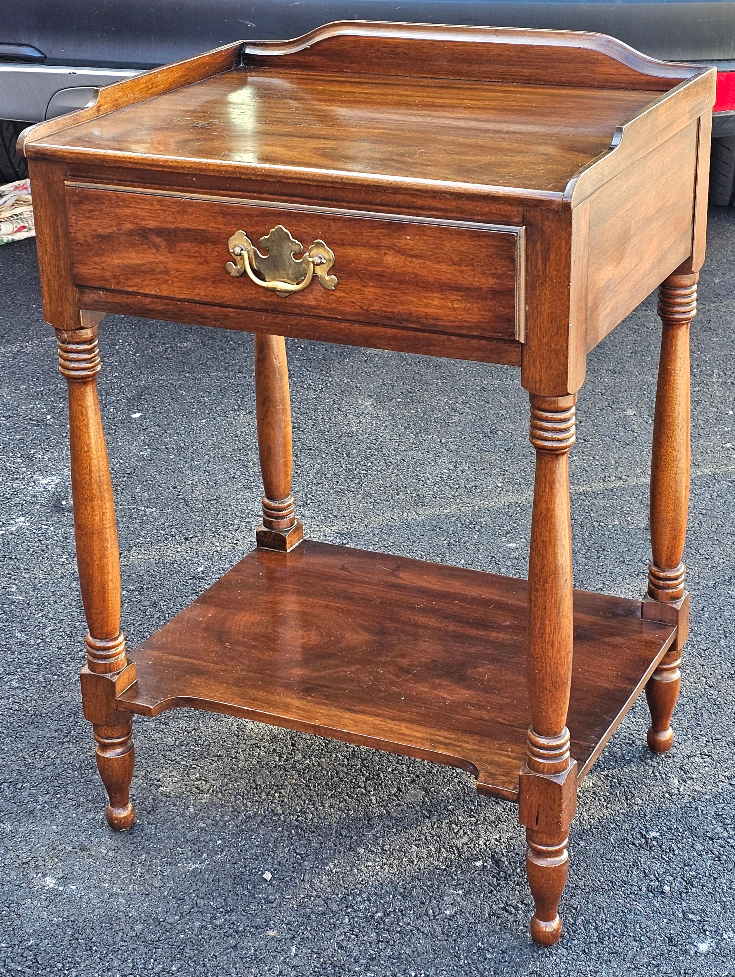 20th Century Henkel-Harris Mid-Century Solid Genuine Mahogany Bedside Table or Washstand For Sale