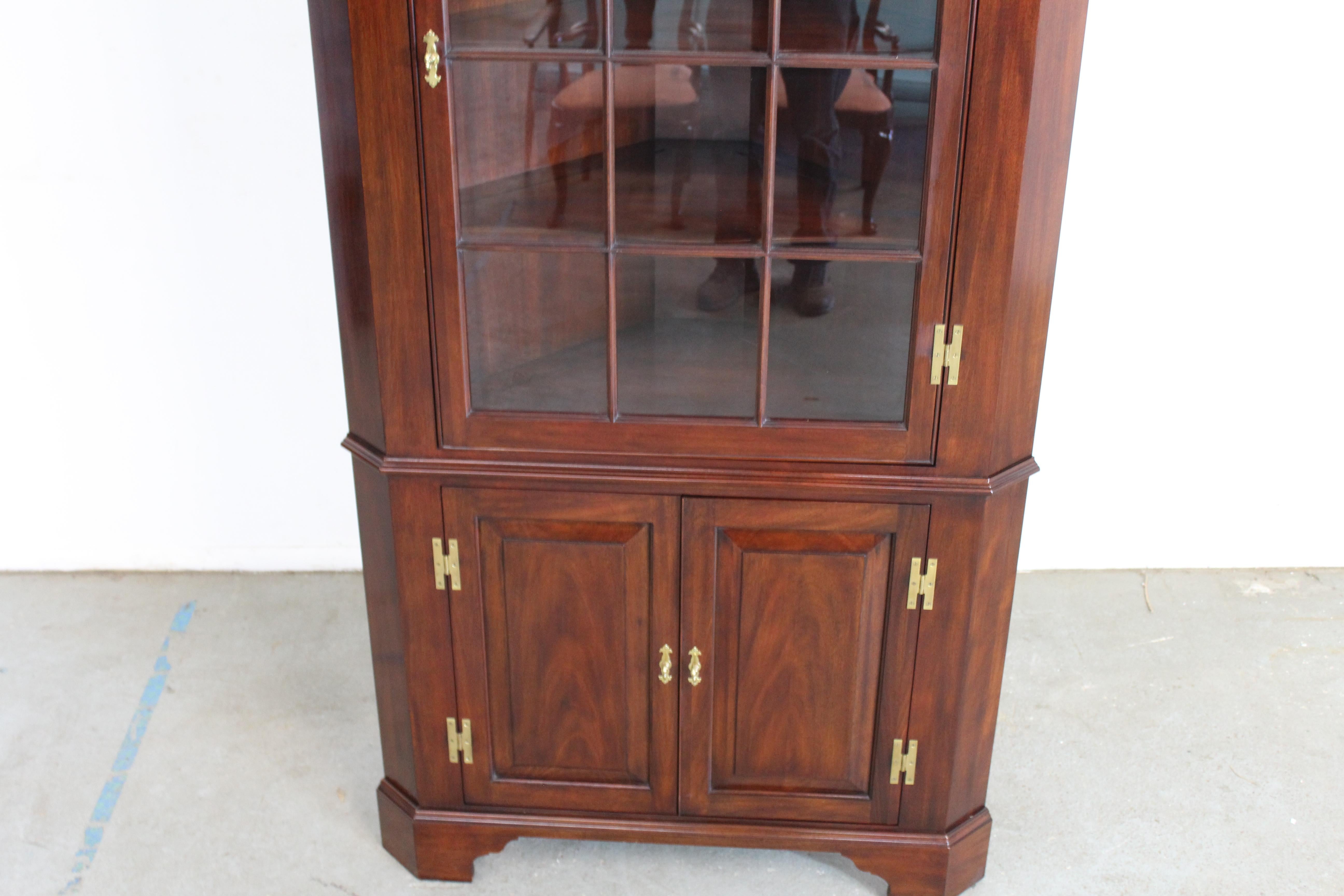 Henkel Harris Model 1114 Mahogany Large Corner Cabinet 9