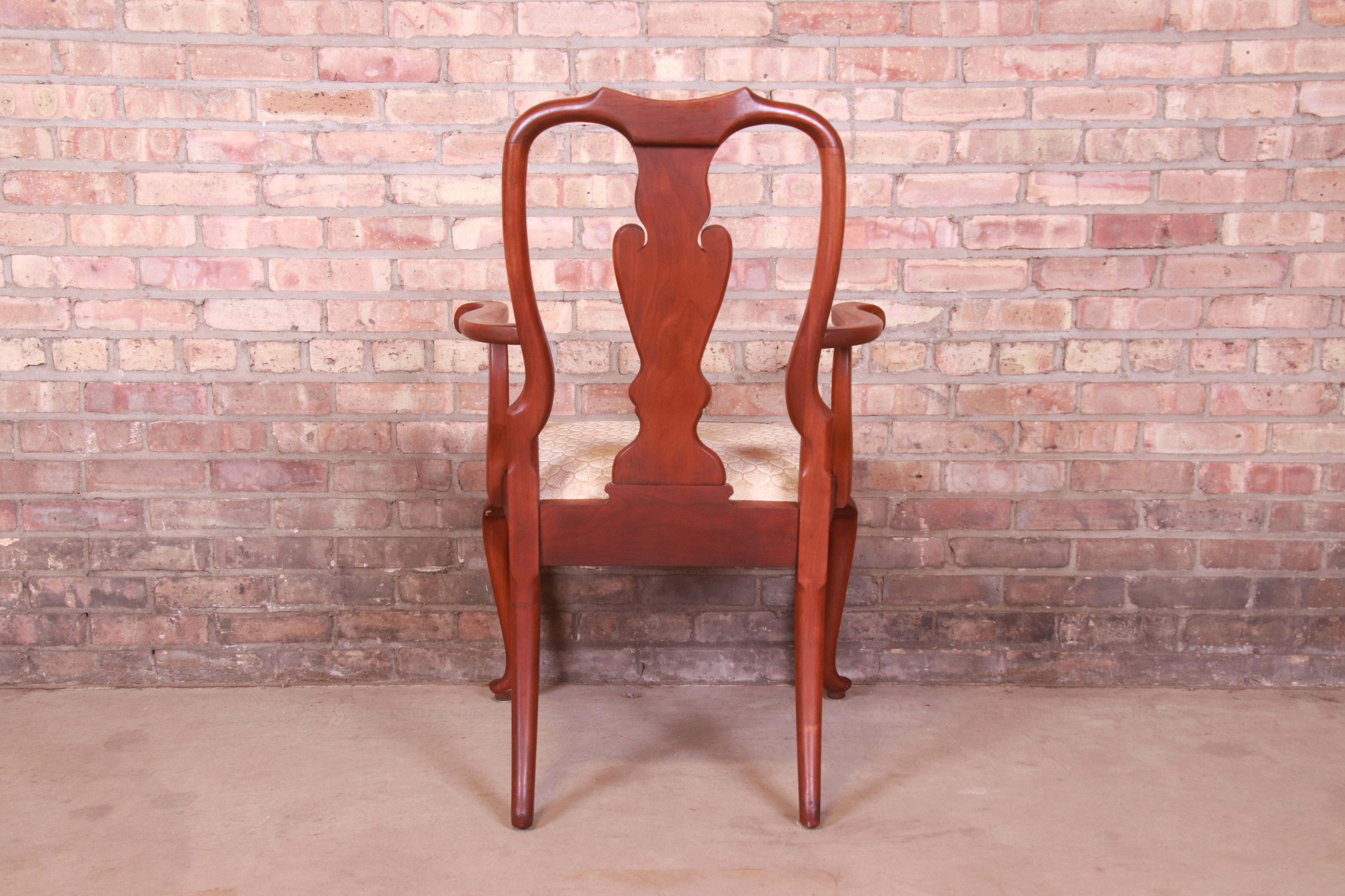 Henkel Harris Queen Anne Cherry Wood Fiddle Back Dining Chairs, Set of Six 10