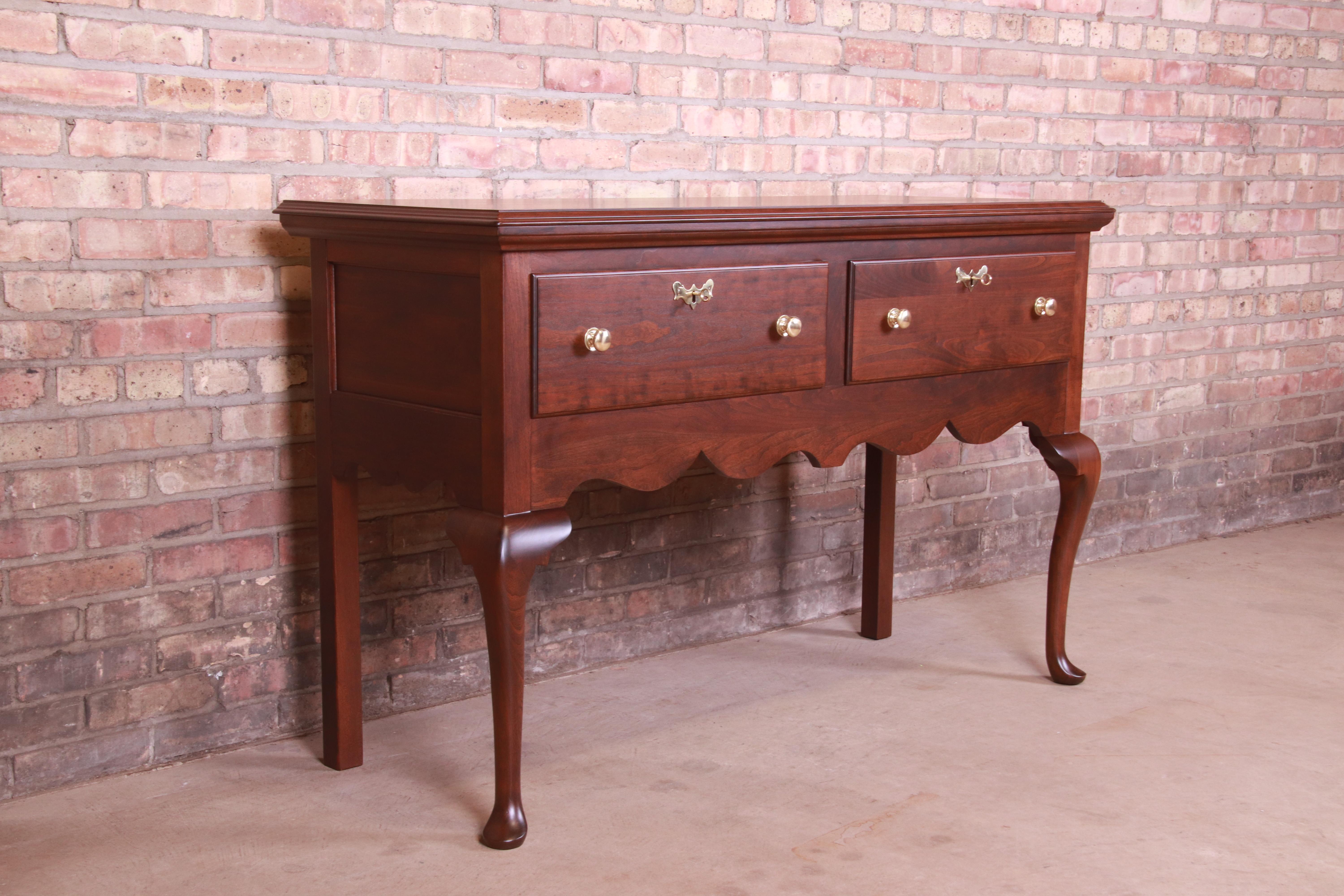 American Henkel Harris Queen Anne Cherry Wood Sideboard Credenza, Newly Refinished