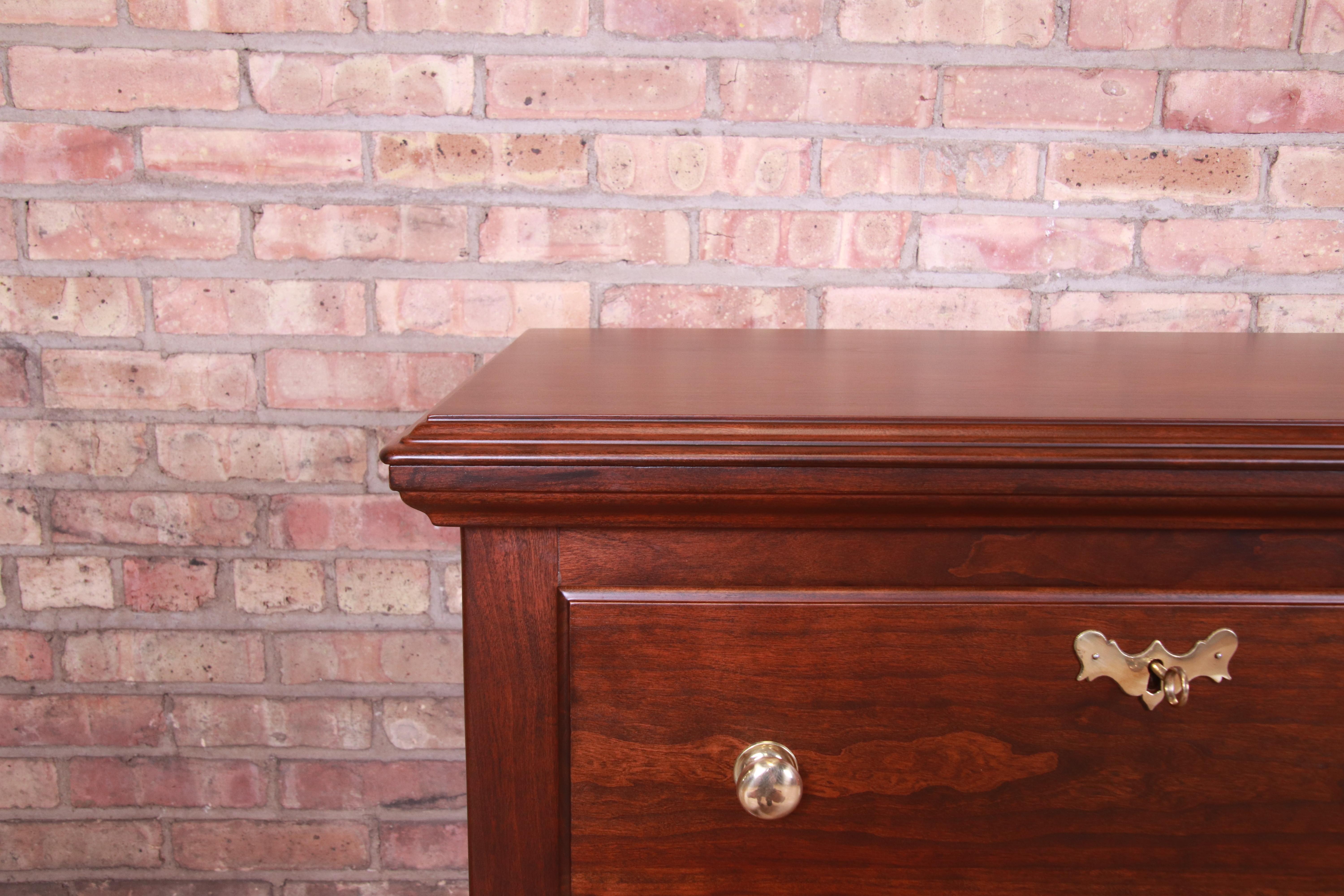 Late 20th Century Henkel Harris Queen Anne Cherry Wood Sideboard Credenza, Newly Refinished