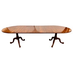 Henkel Harris Queen Anne Double Pedestal Cherry Dining Room Table Expandable