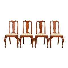 Henkel Harris Queen Anne Solid Cherry Wood Dining Chairs  Set of Four ID-327328