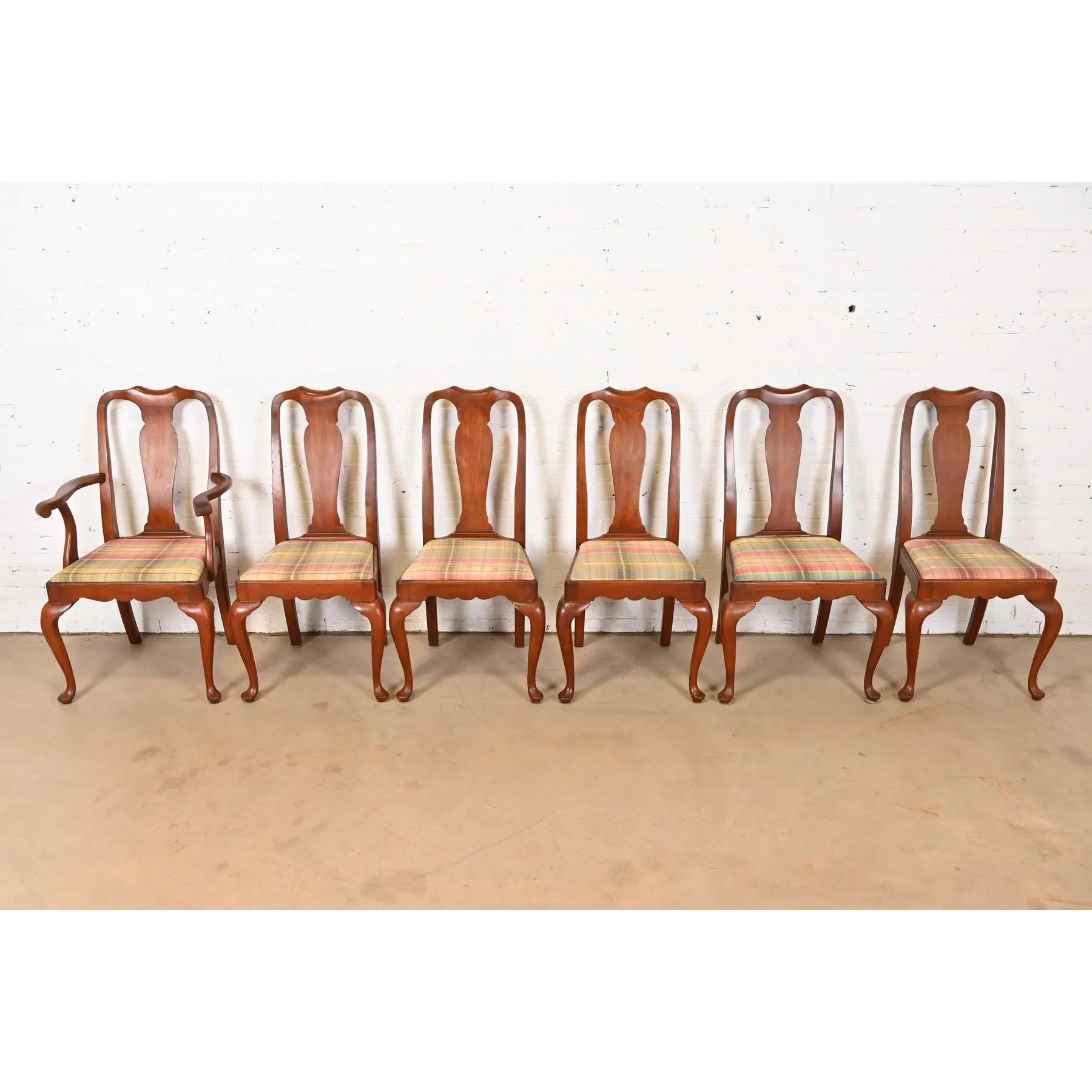 Henkel Harris Queen Anne Esszimmerstühle aus massivem Kirschbaumholz, Sechser-Set (amerikanisch) im Angebot