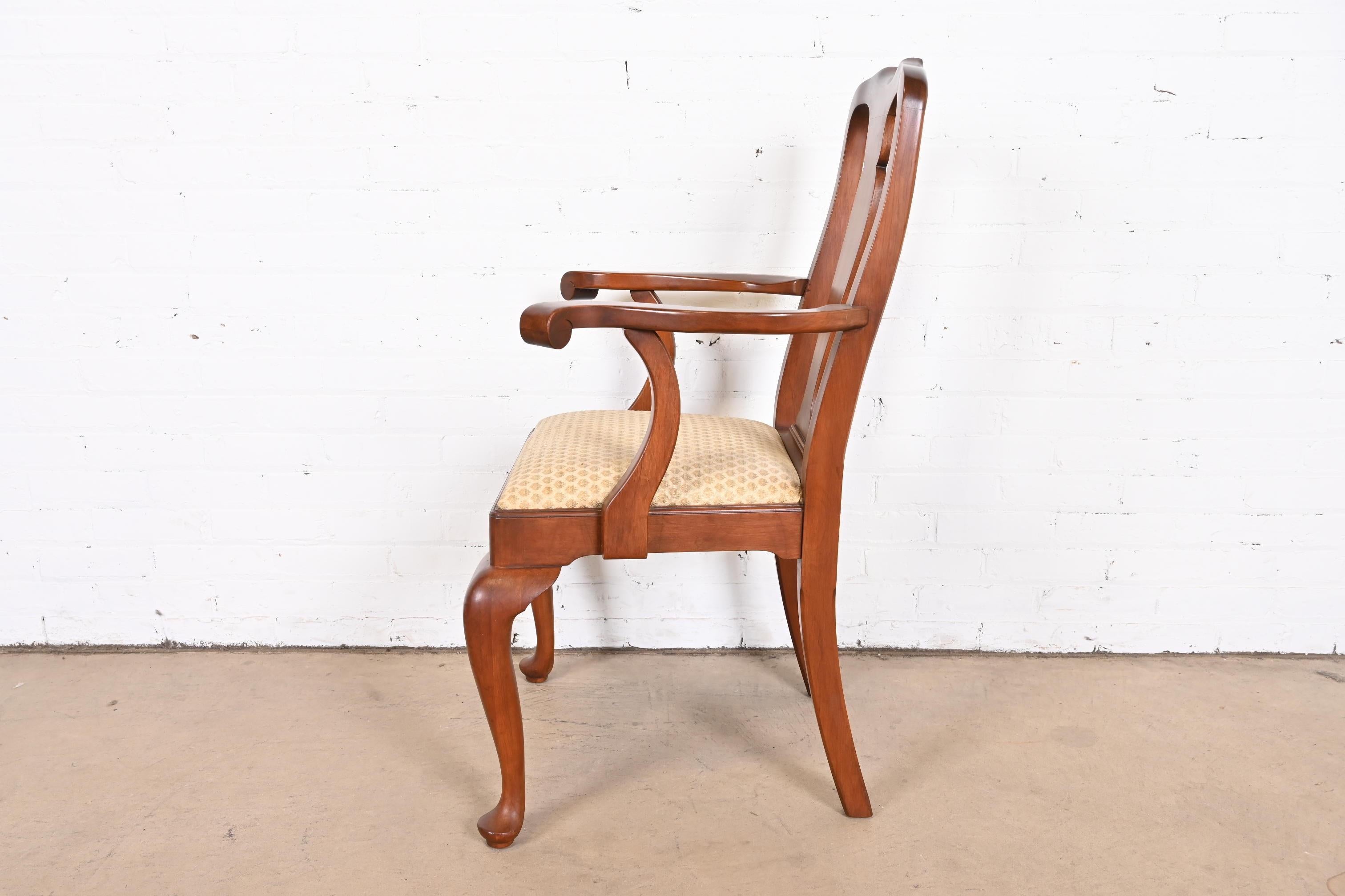 Henkel Harris Queen Anne Solid Cherry Wood Dining Chairs, Set of Ten 5