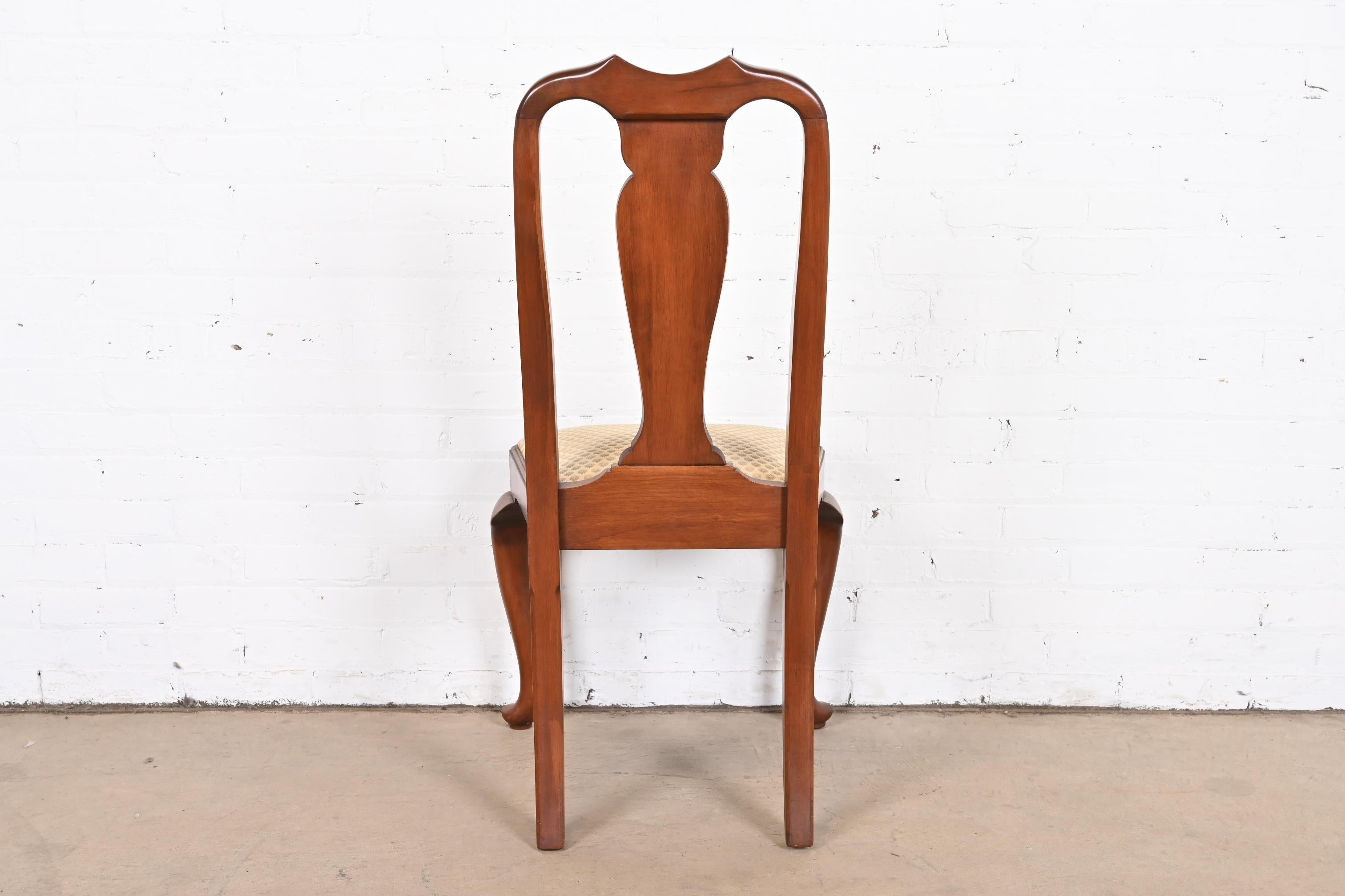 Henkel Harris Queen Anne Solid Cherry Wood Dining Chairs, Set of Ten 5