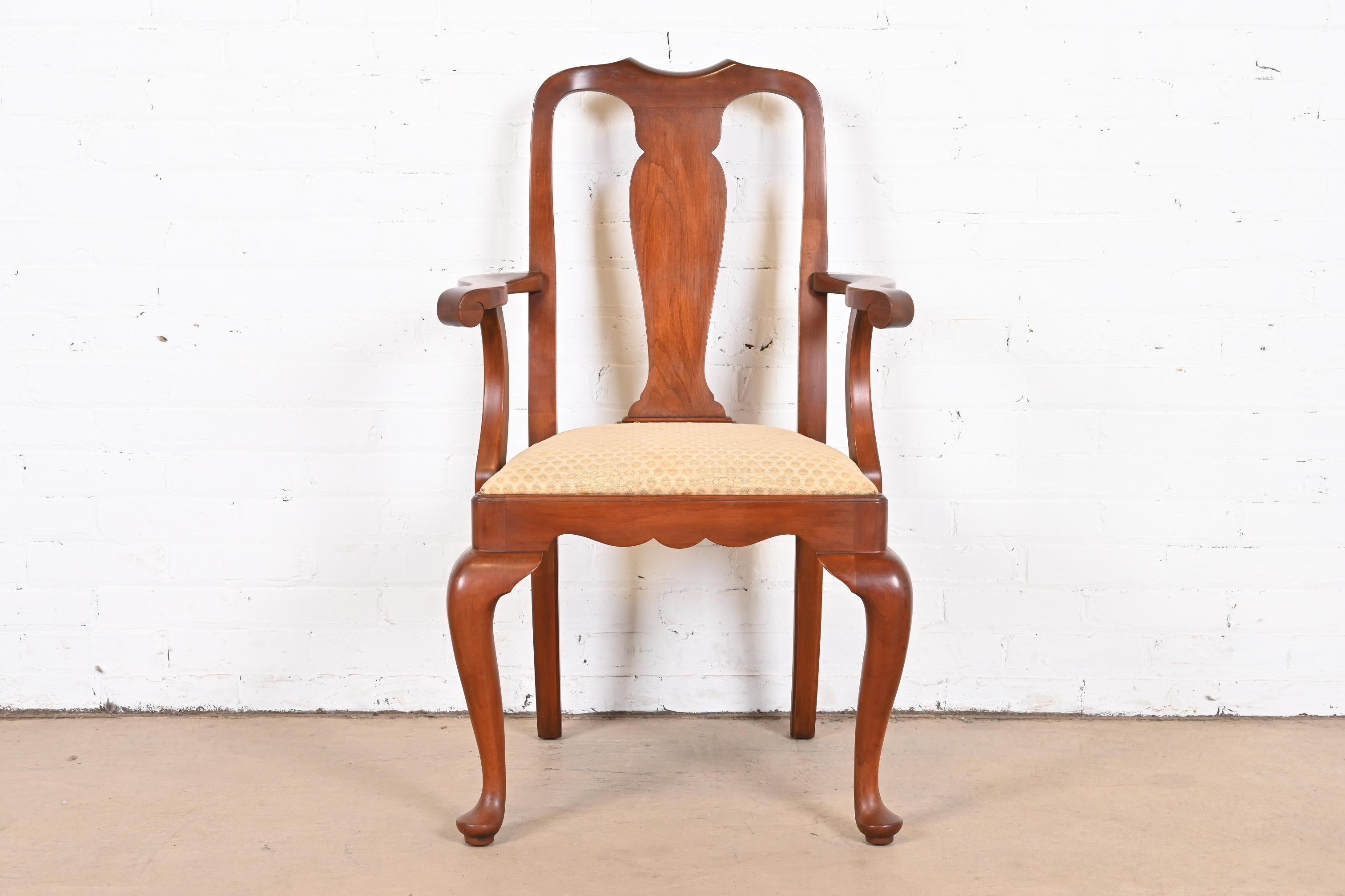 Henkel Harris Queen Anne Solid Cherry Wood Dining Chairs, Set of Ten 6