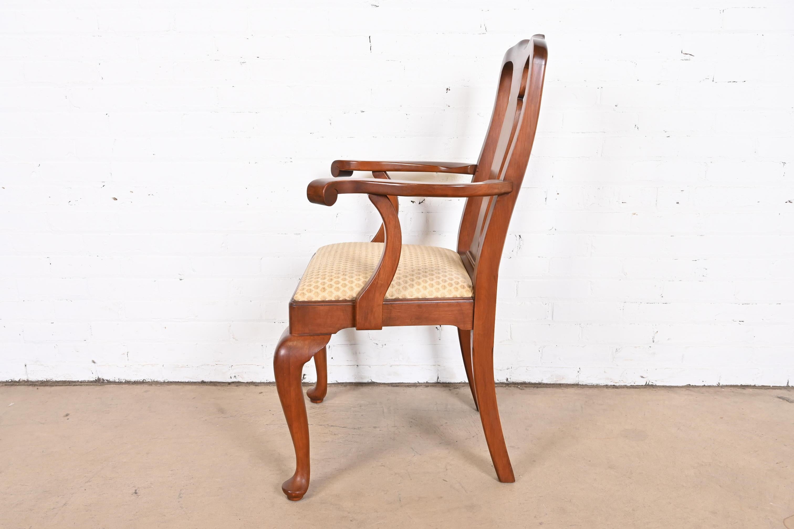 Henkel Harris Queen Anne Solid Cherry Wood Dining Chairs, Set of Ten 9