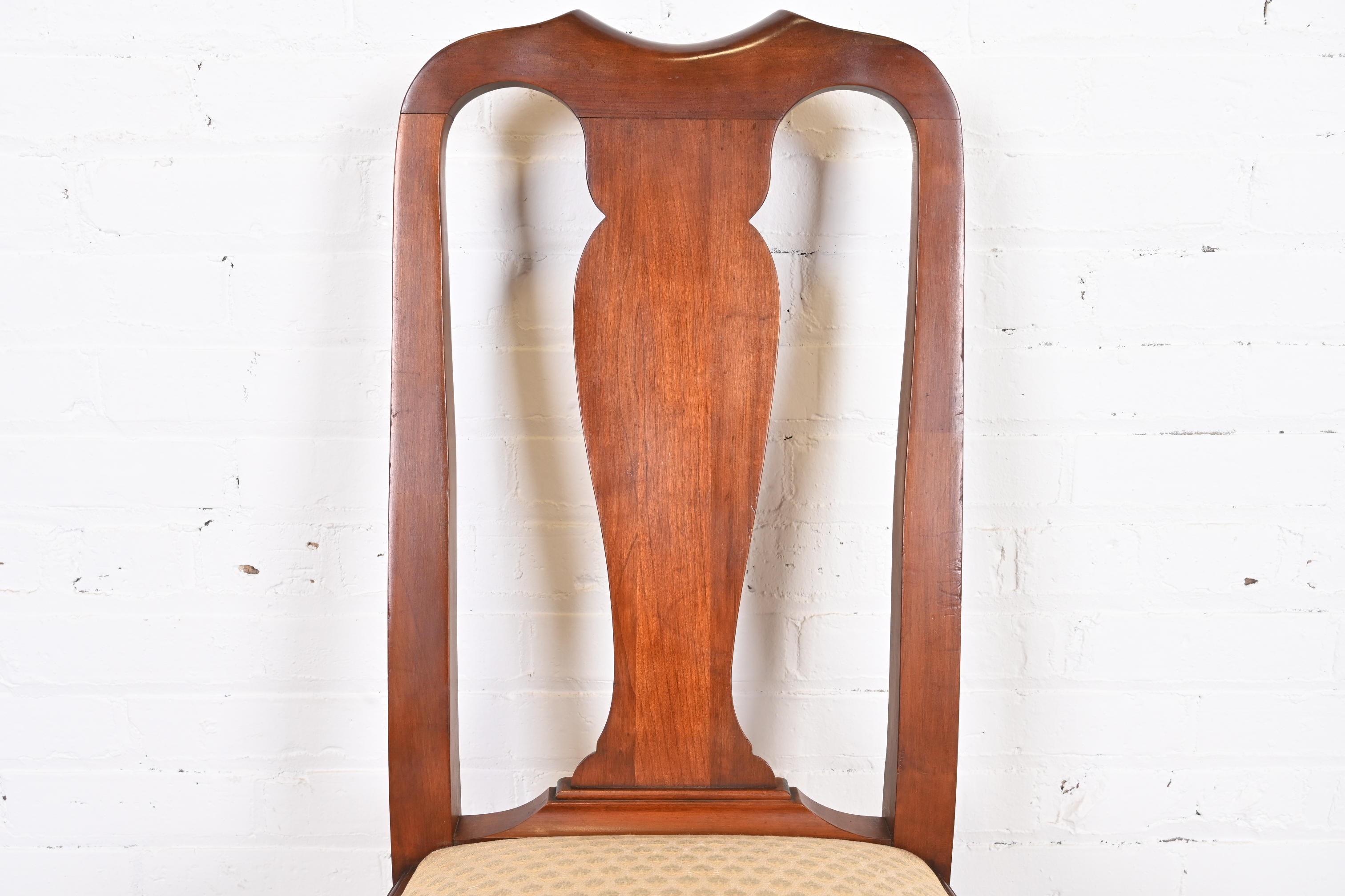 Henkel Harris Queen Anne Solid Cherry Wood Dining Chairs, Set of Ten 1