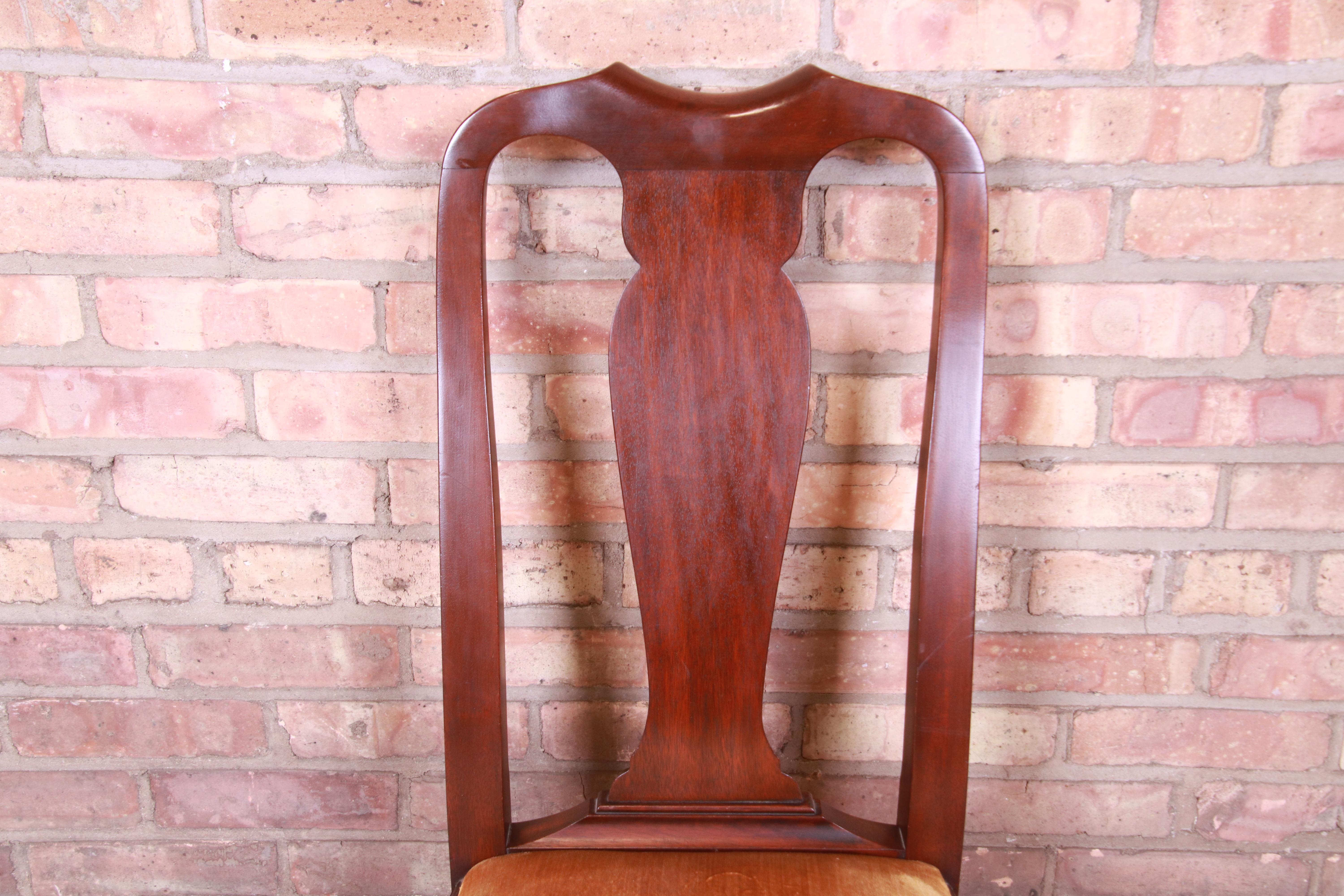 Henkel Harris Queen Anne Solid Mahogany Dining Chairs, Set of Twelve 4