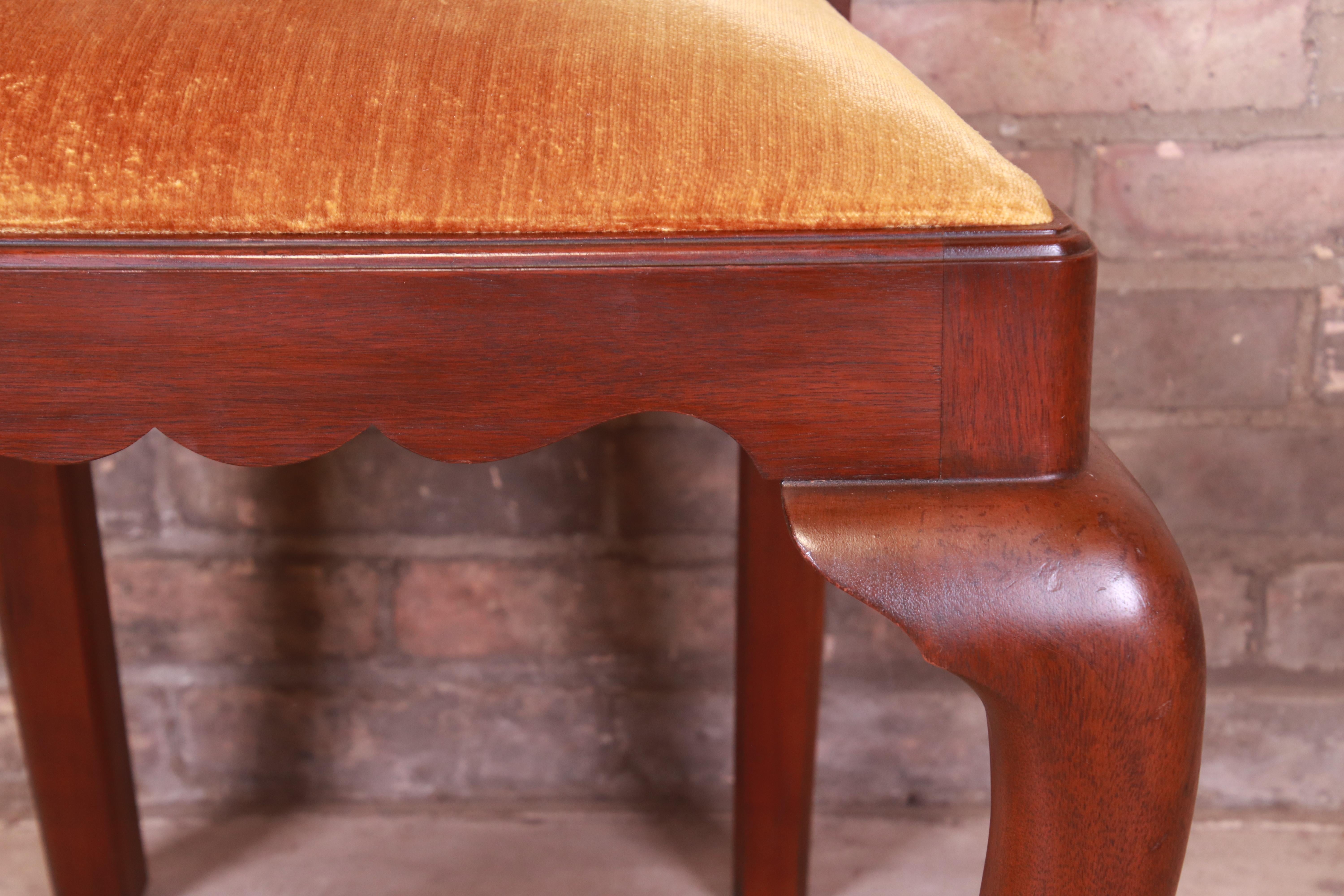 Henkel Harris Queen Anne Solid Mahogany Dining Chairs, Set of Twelve 6