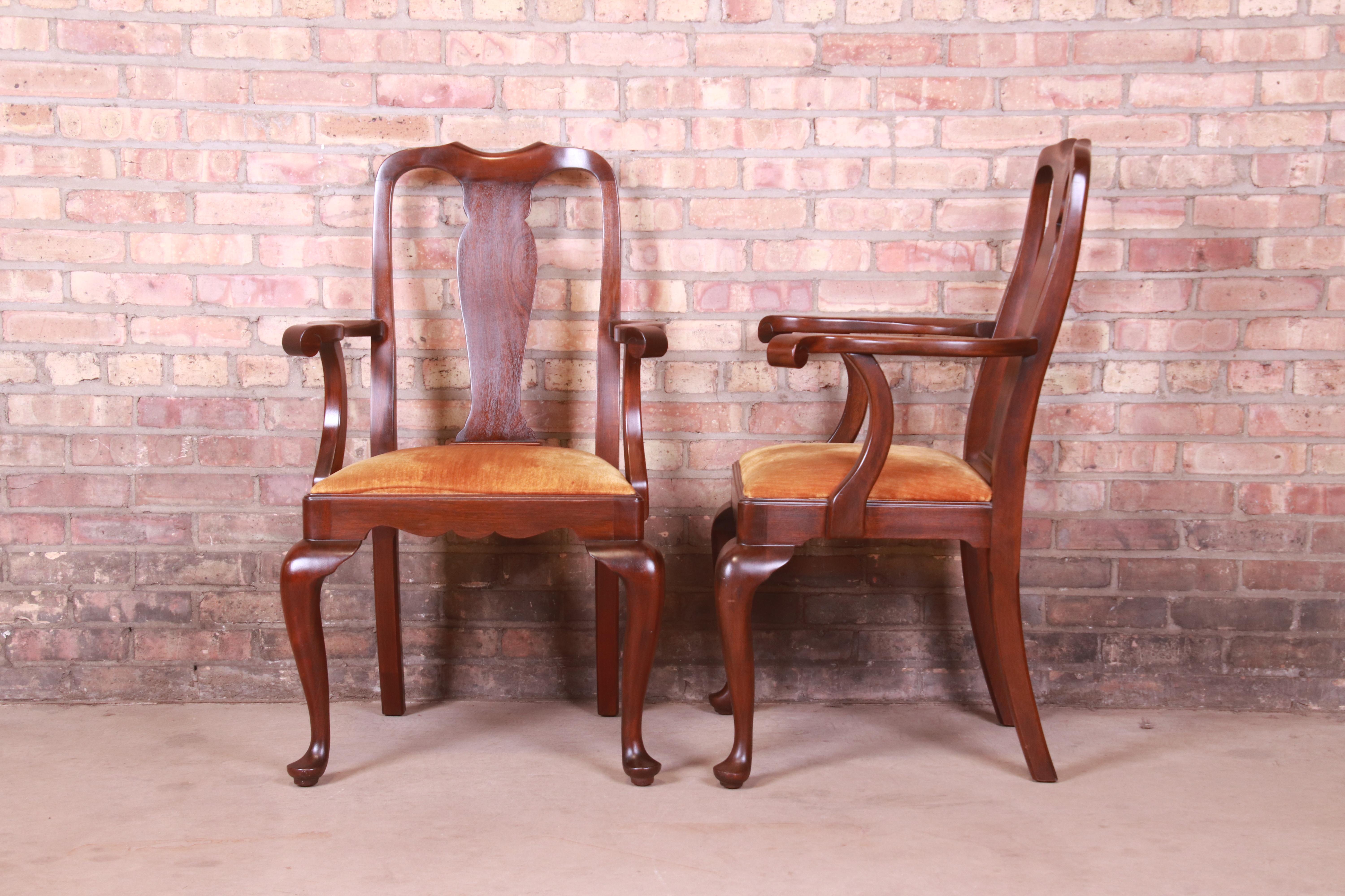Henkel Harris Queen Anne Solid Mahogany Dining Chairs, Set of Twelve 9