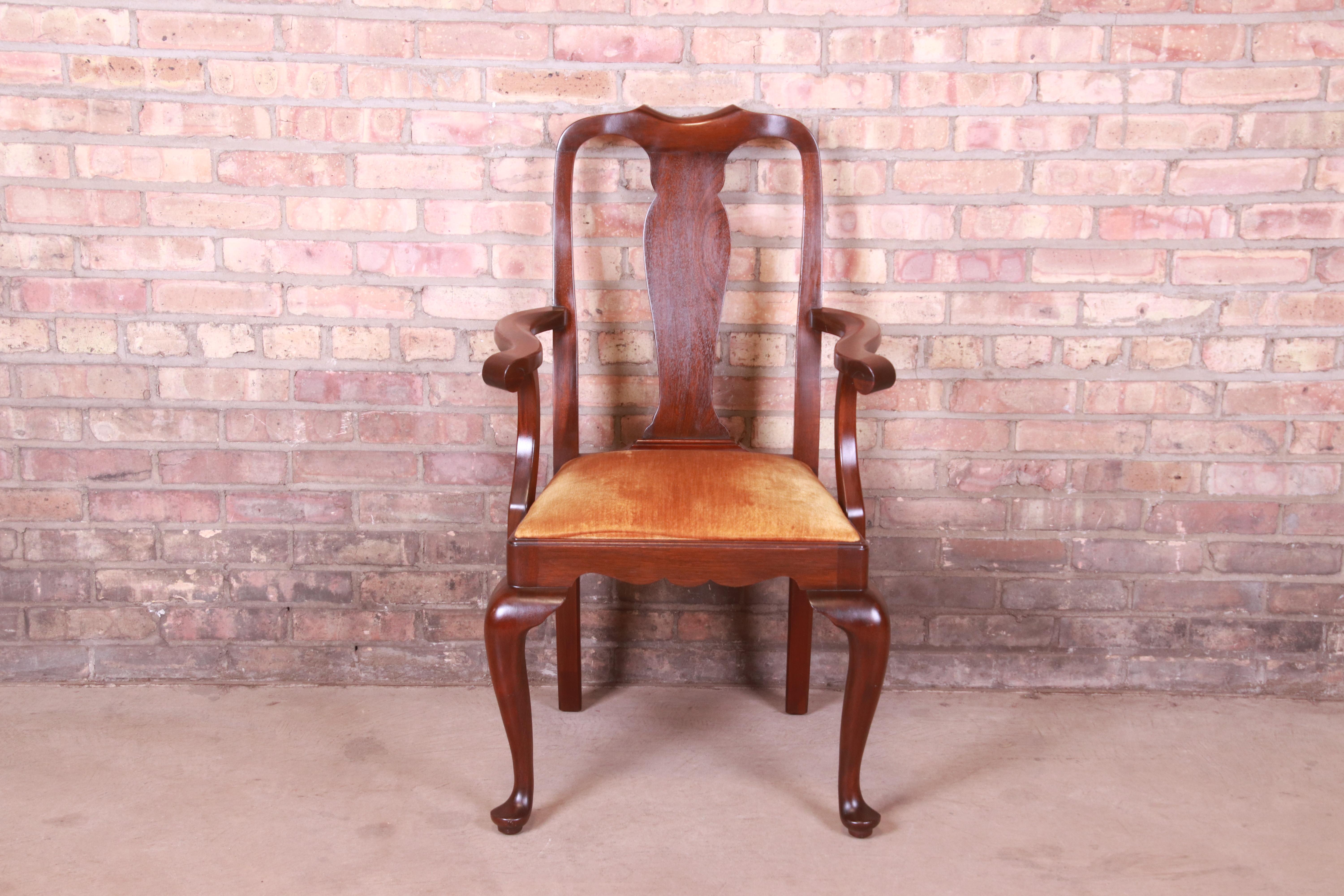 Henkel Harris Queen Anne Solid Mahogany Dining Chairs, Set of Twelve 10
