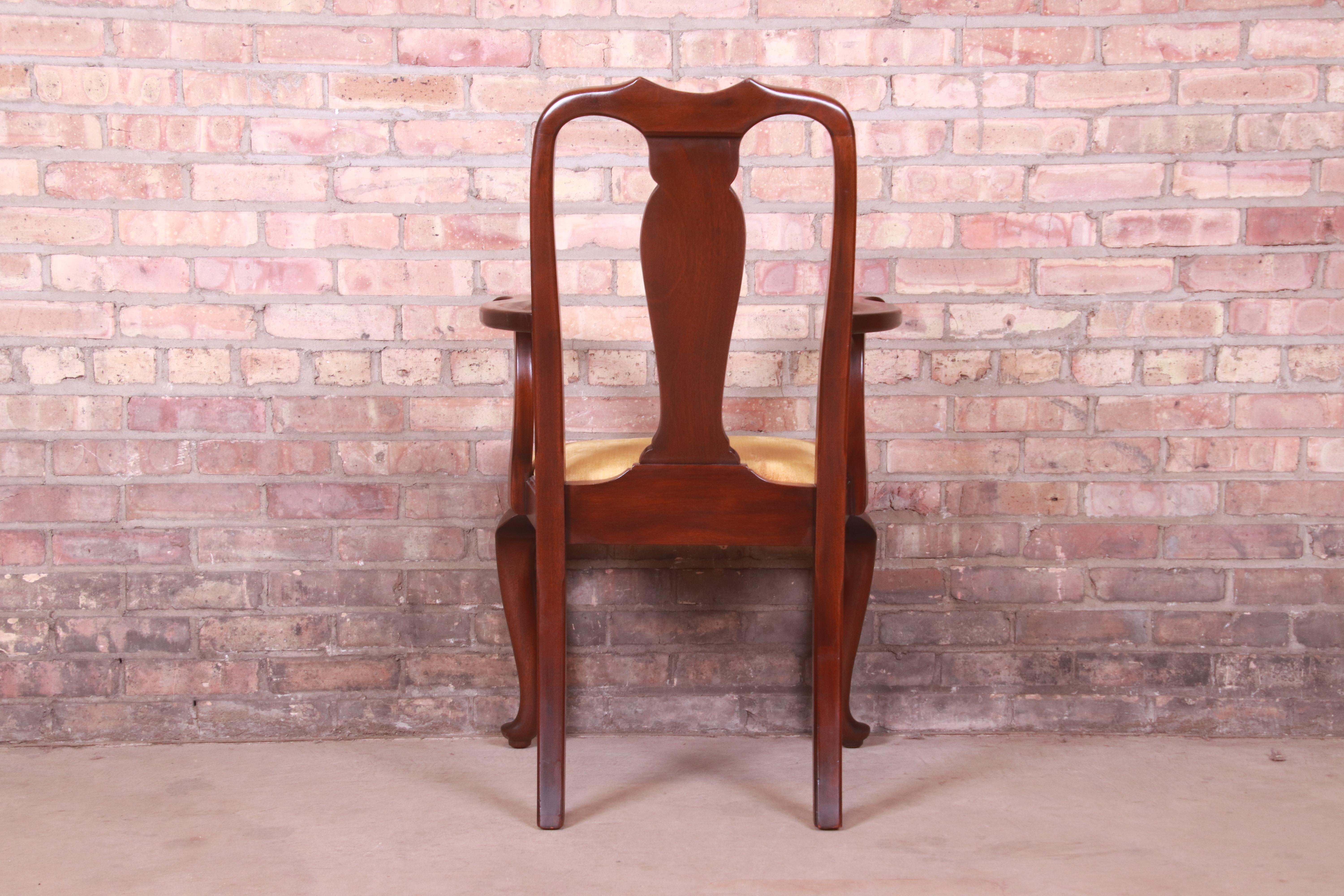 Henkel Harris Queen Anne Solid Mahogany Dining Chairs, Set of Twelve 13