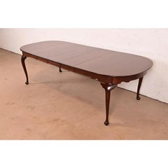 Henkel Harris Queen Anne Solid Mahogany Extension Dining Table, Newly Refinished